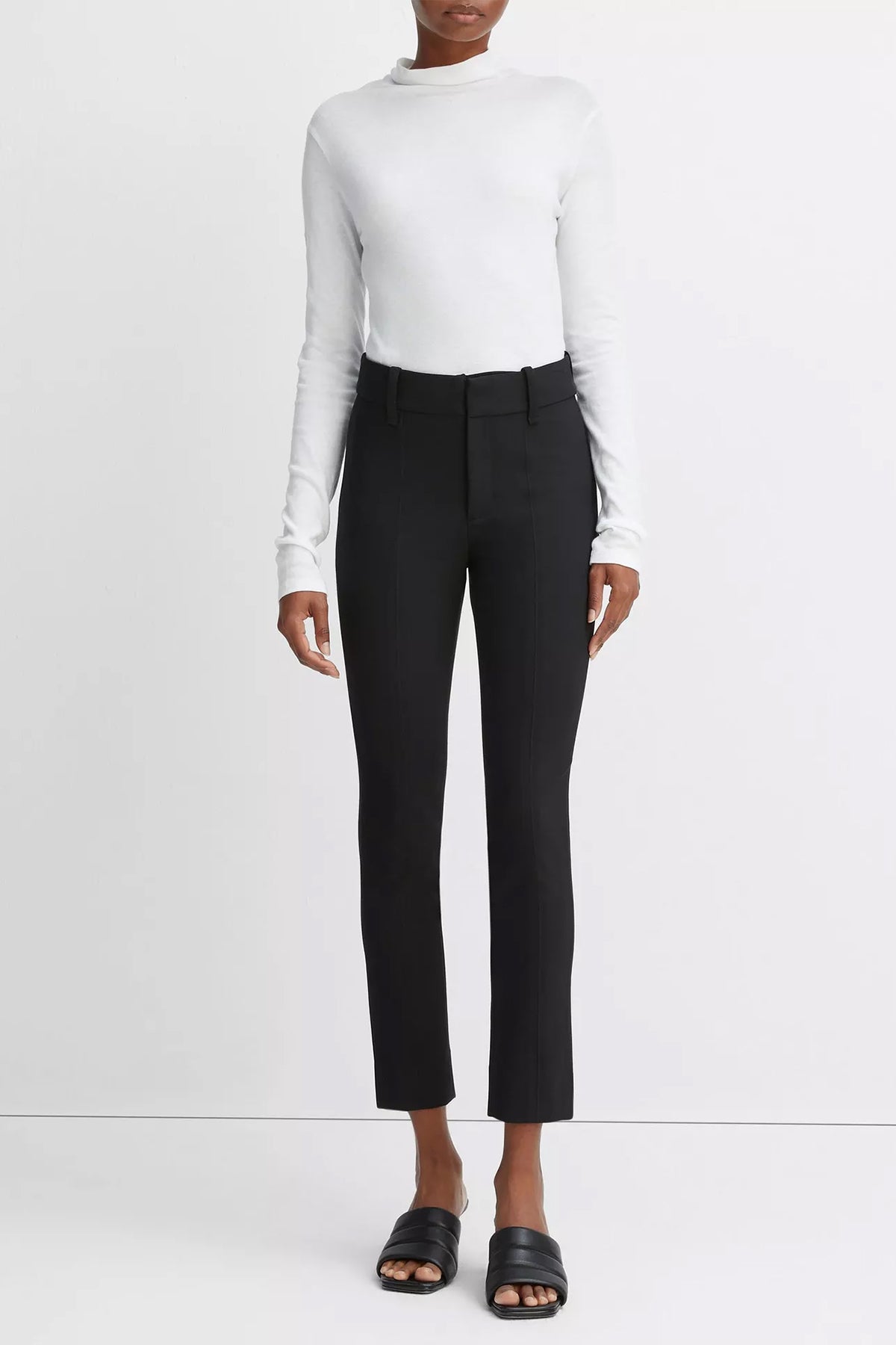 High Rise Cigarette Pant in Black - shop-olivia.com