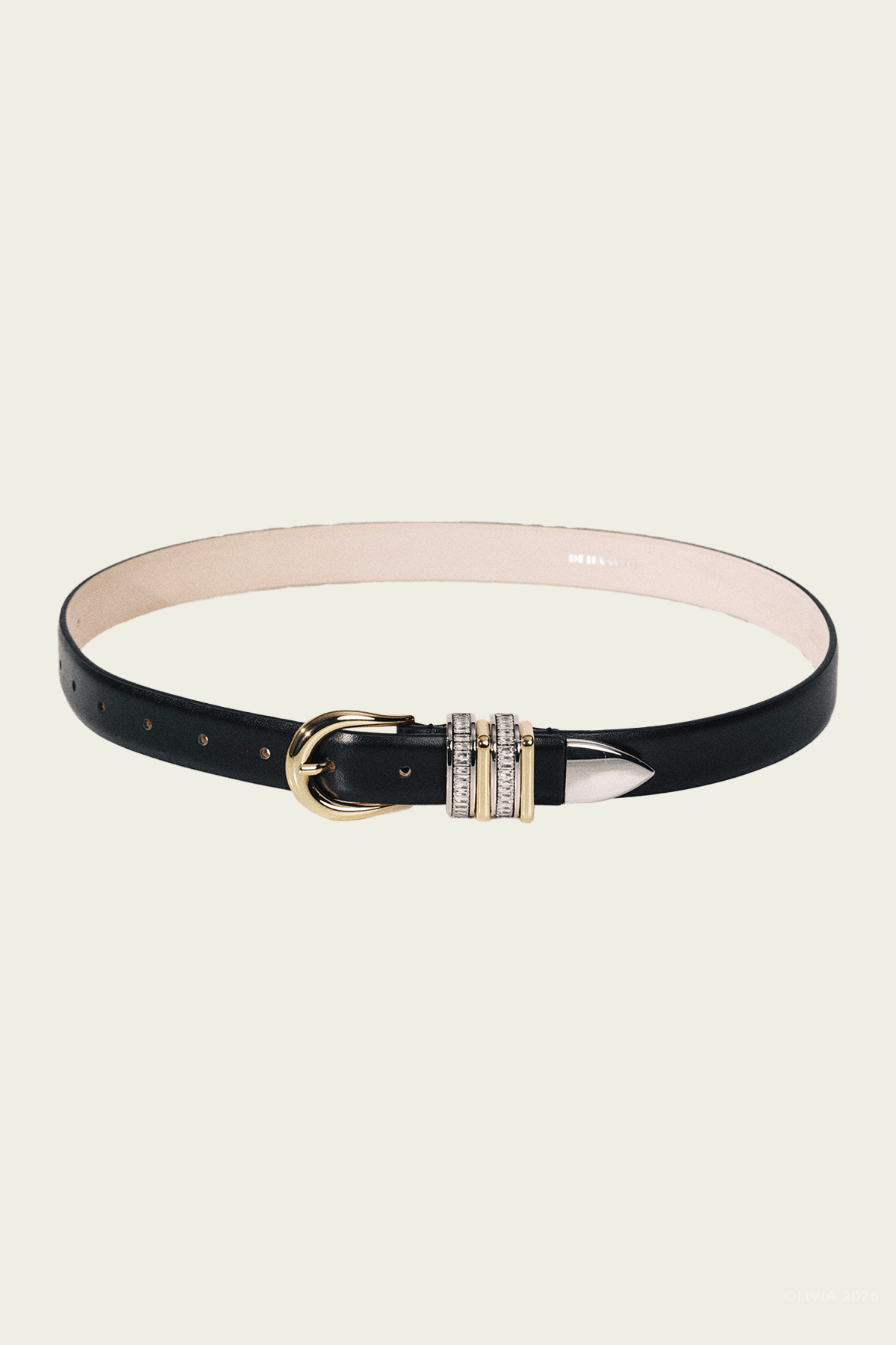 Hollyhock Crystal Belt in Black - shop-olivia.com