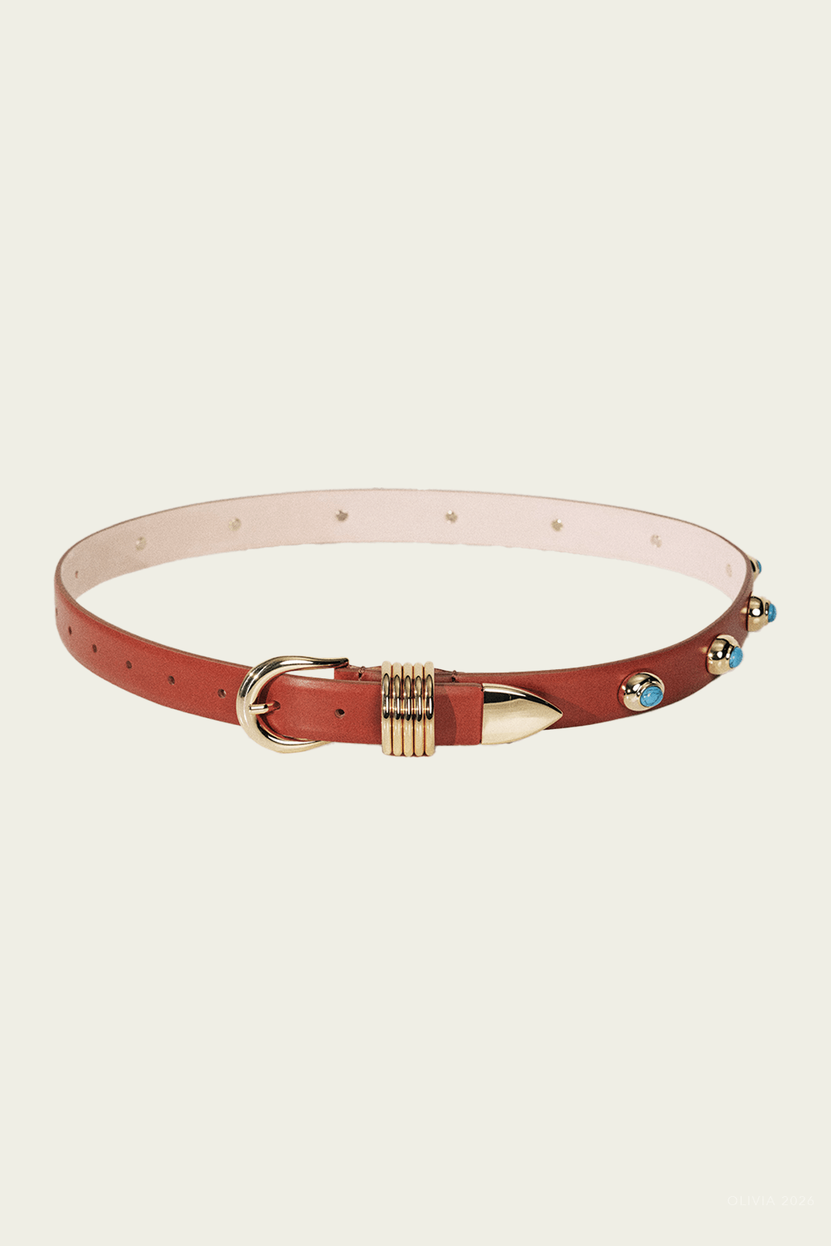 Hollyhock Stone Belt in Terre Gold - shop-olivia.com