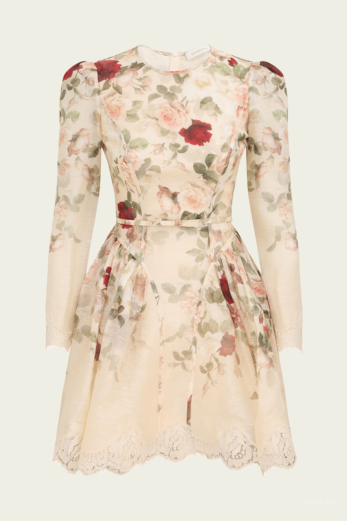 Hypnotic Lace Trim Mini Dress in Cream Cascade - shop - olivia.com