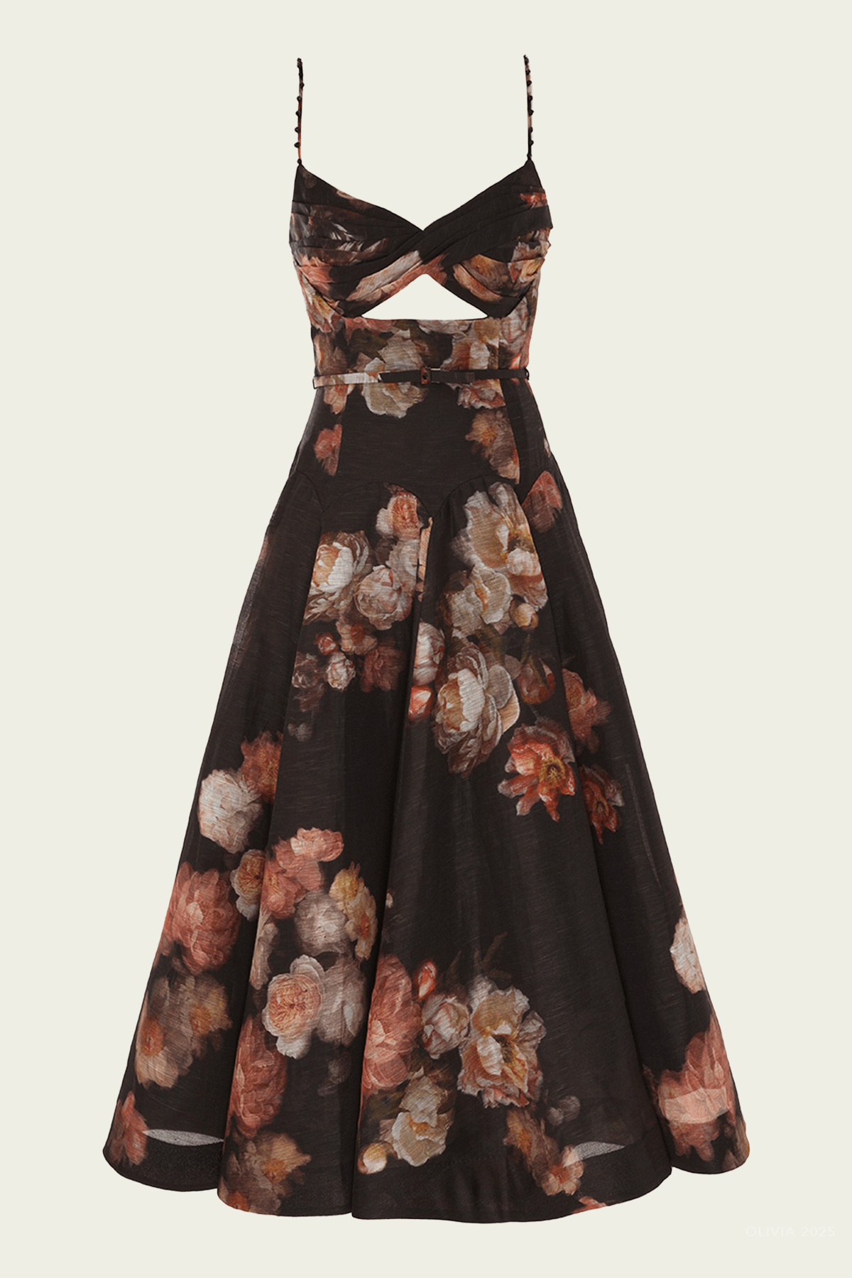 Hypnotic Twist Midi Dress in Russet Floral - shop - olivia.com