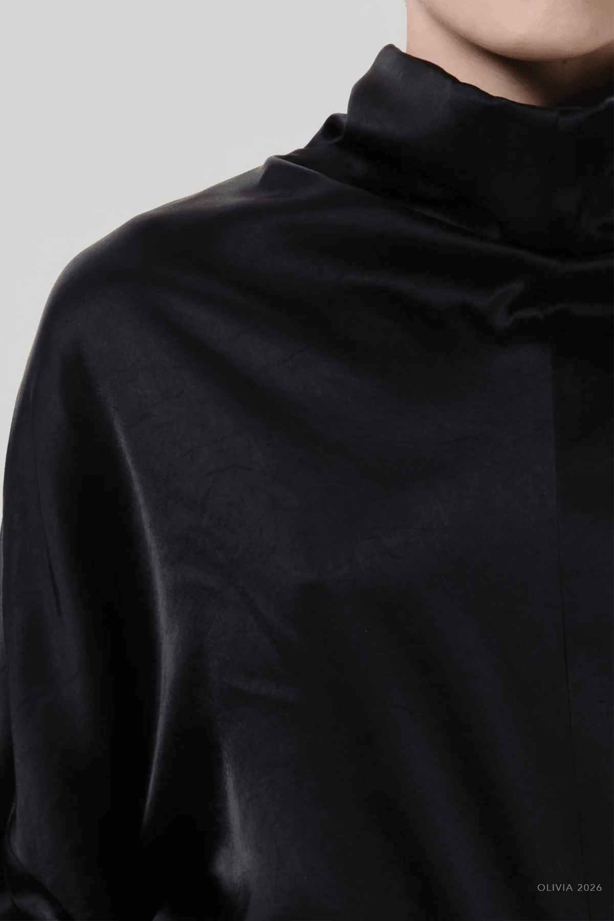 Ilaria Draped Top in Black - shop-olivia.com