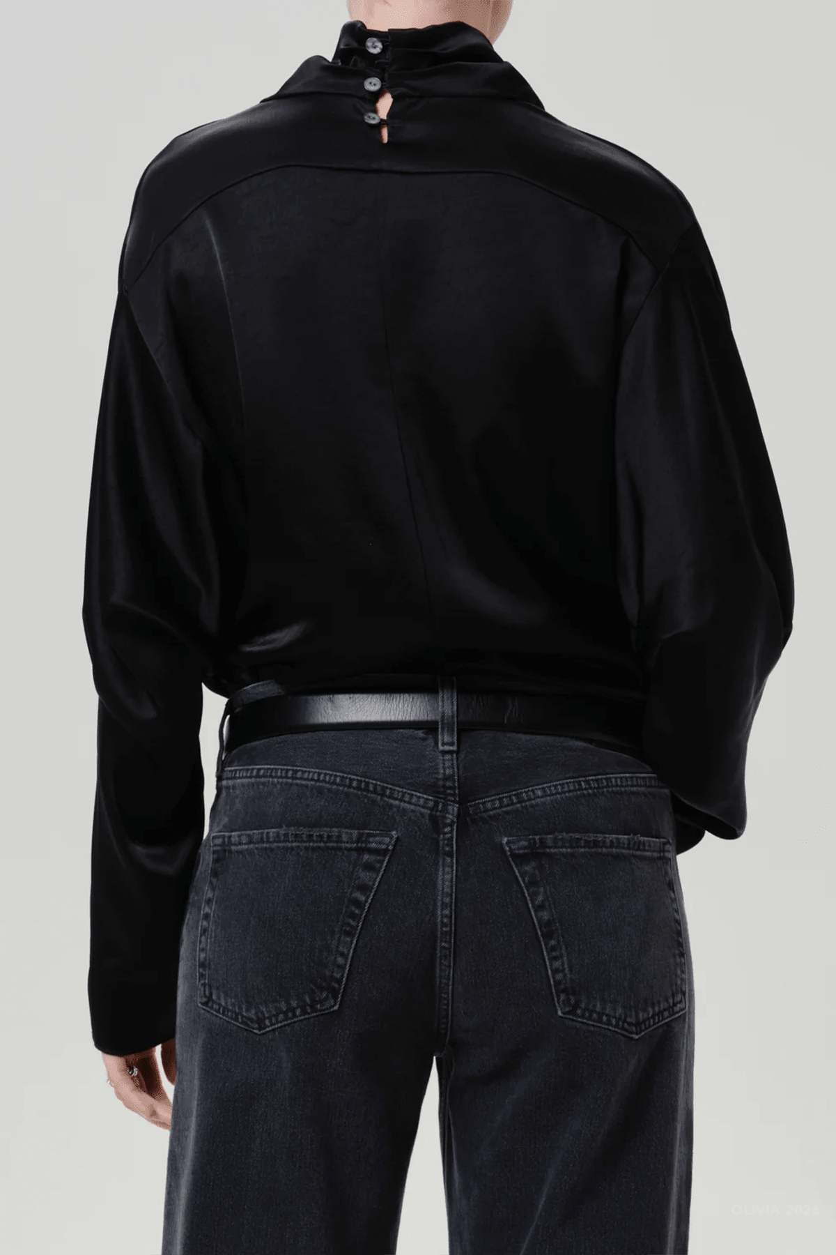 Ilaria Draped Top in Black - shop-olivia.com