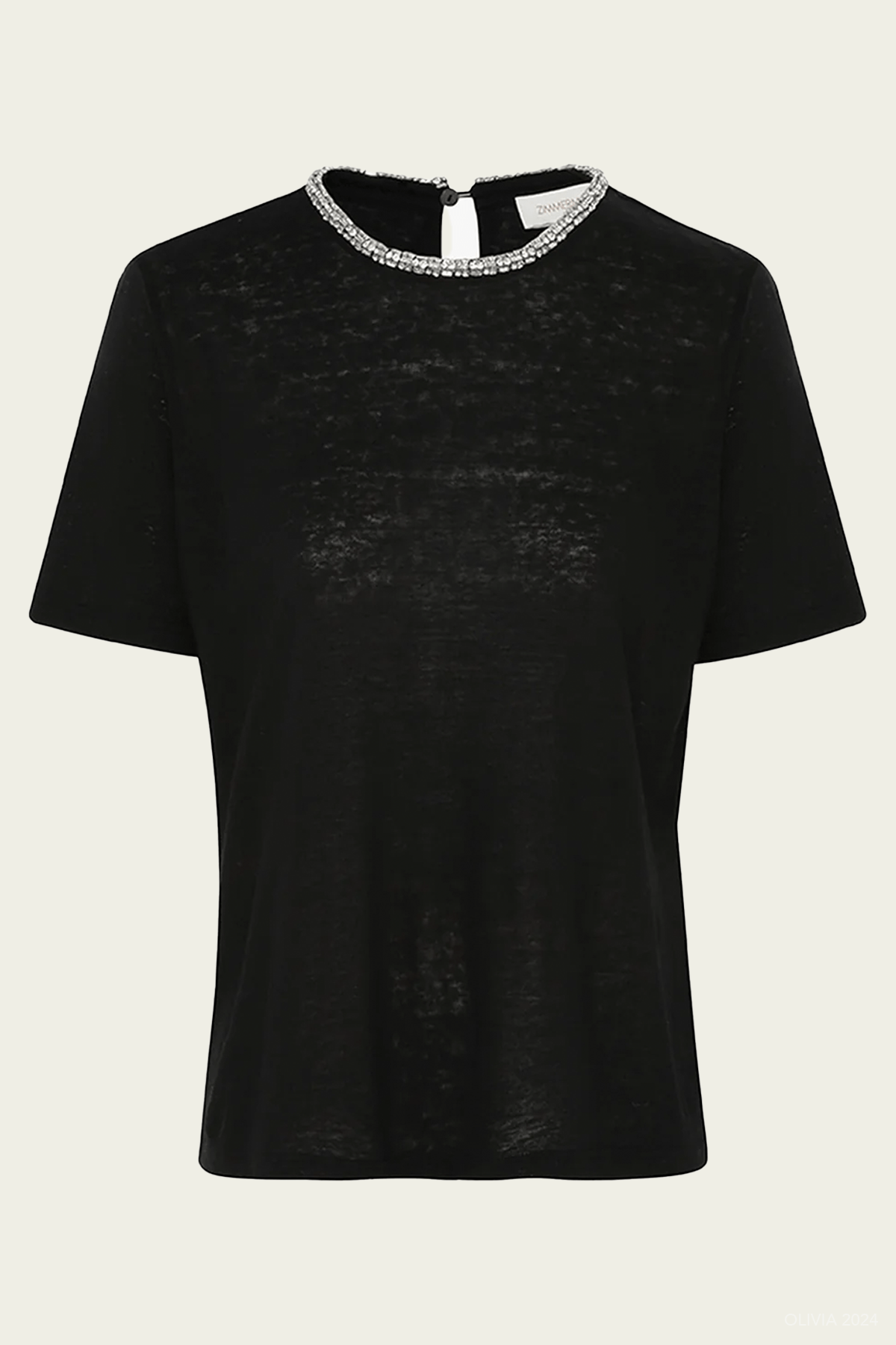 Illustration Embellished Tee in Black - shop - olivia.com