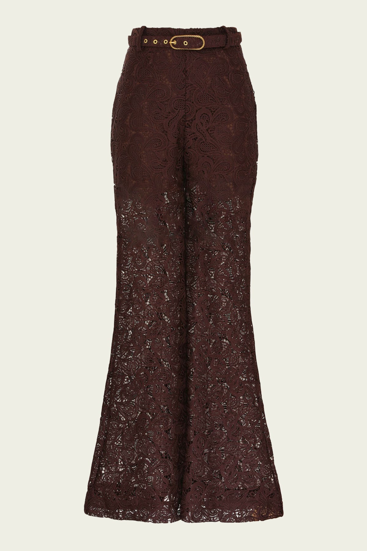 Illustration Lace Flare Pant in Chocolate - shop - olivia.com