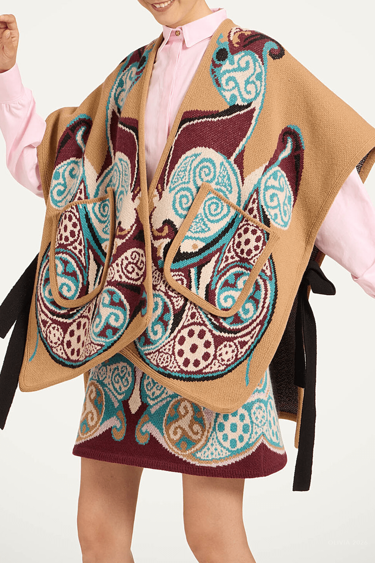 In My Power Knit Scarf Cape in Alchemy Light Blue - shop-olivia.com