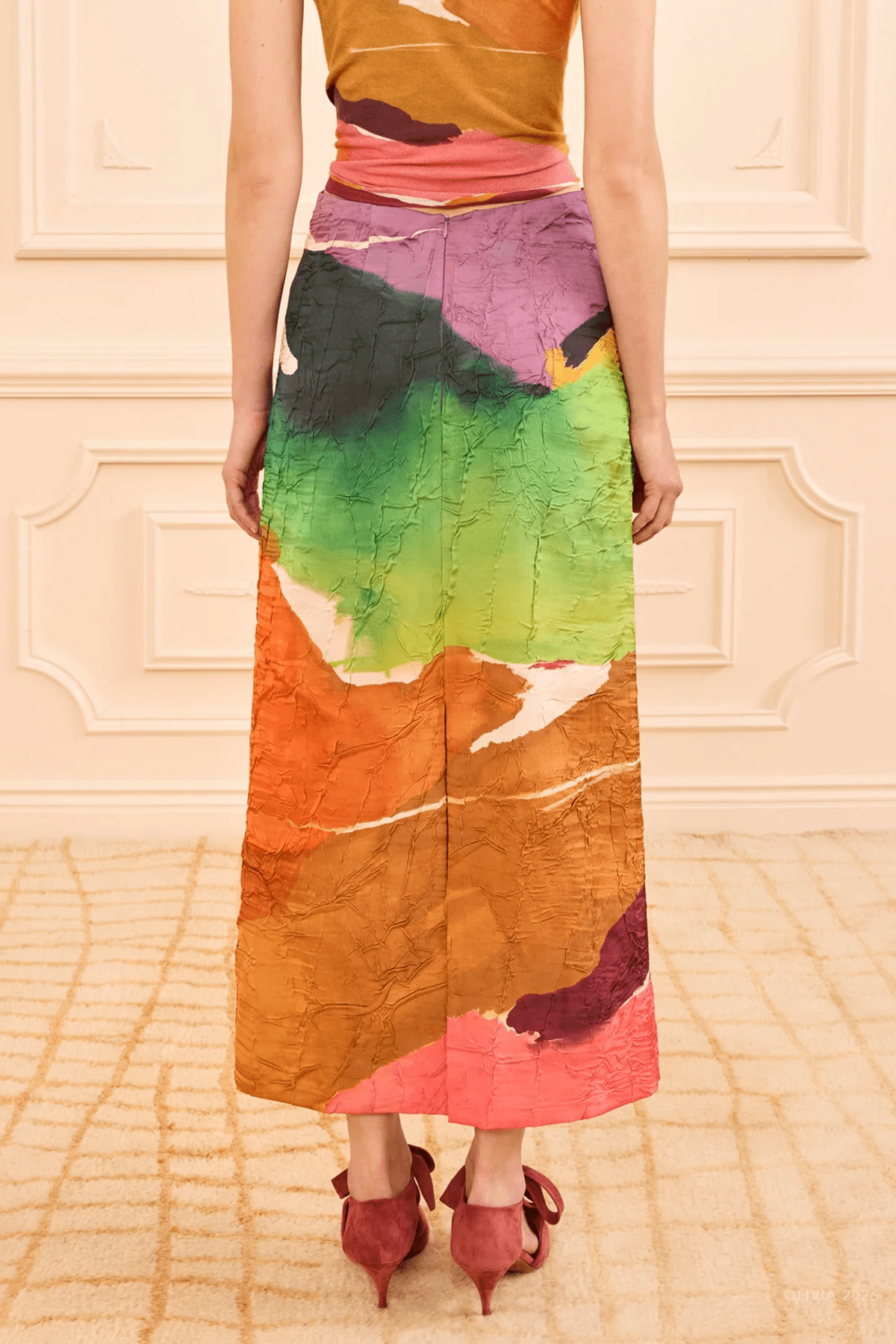 Inez Satin Pencil Skirt in Nature Abhors A Vacuum - shop - olivia.com