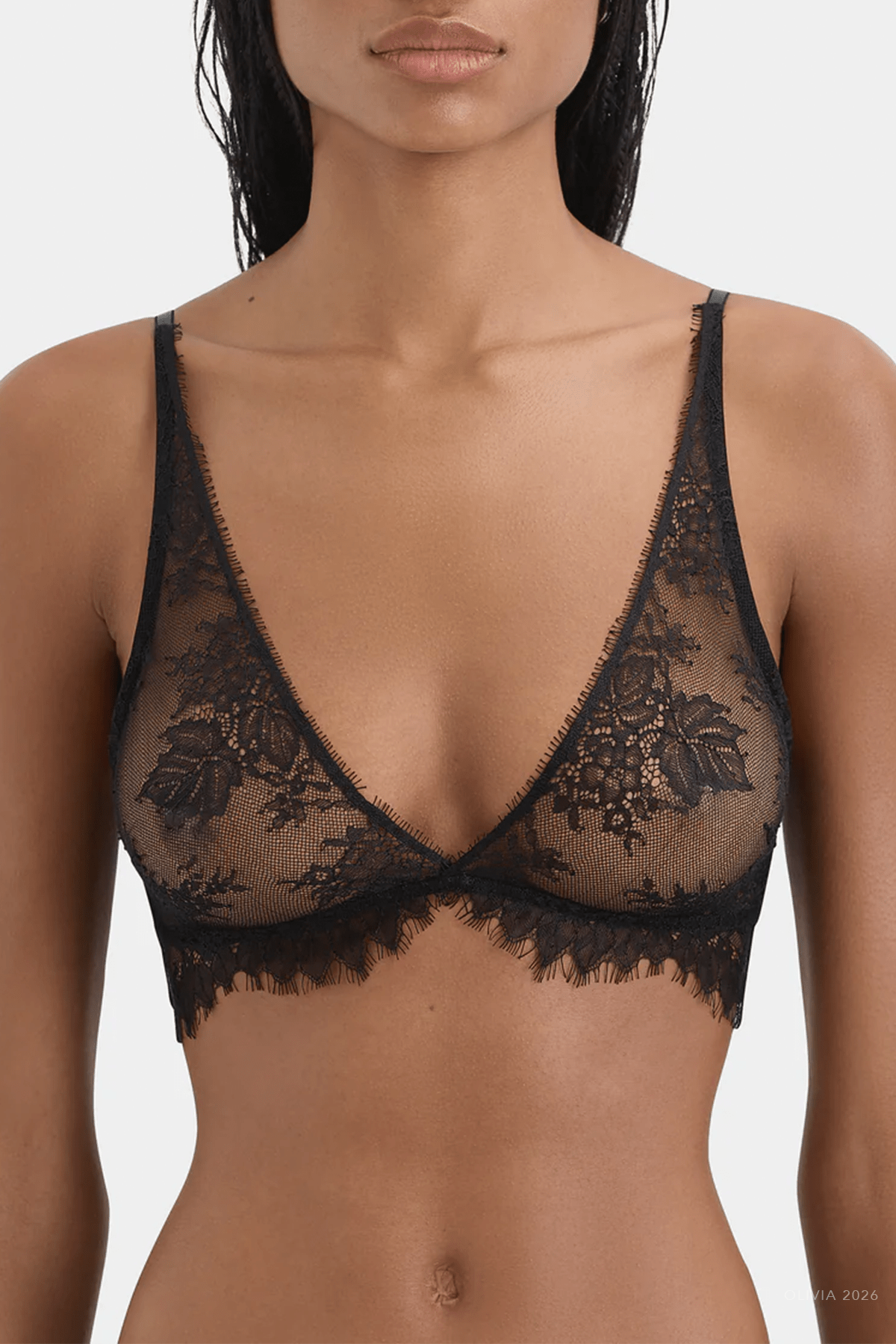 Ingrid Lace Bralette in Black - shop-olivia.com