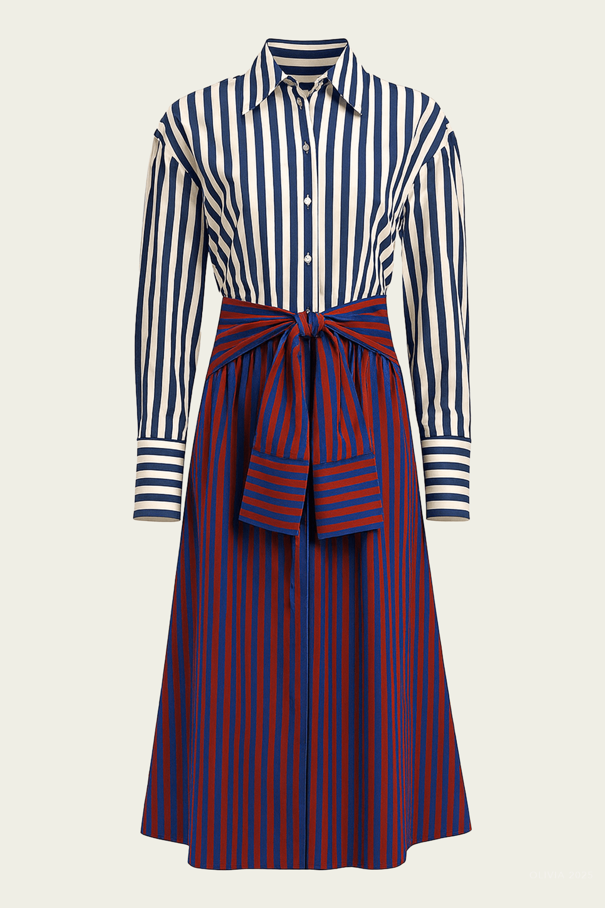 Inna Poplin Maxi Dress in Cobalt Stripe Multi - shop - olivia.com