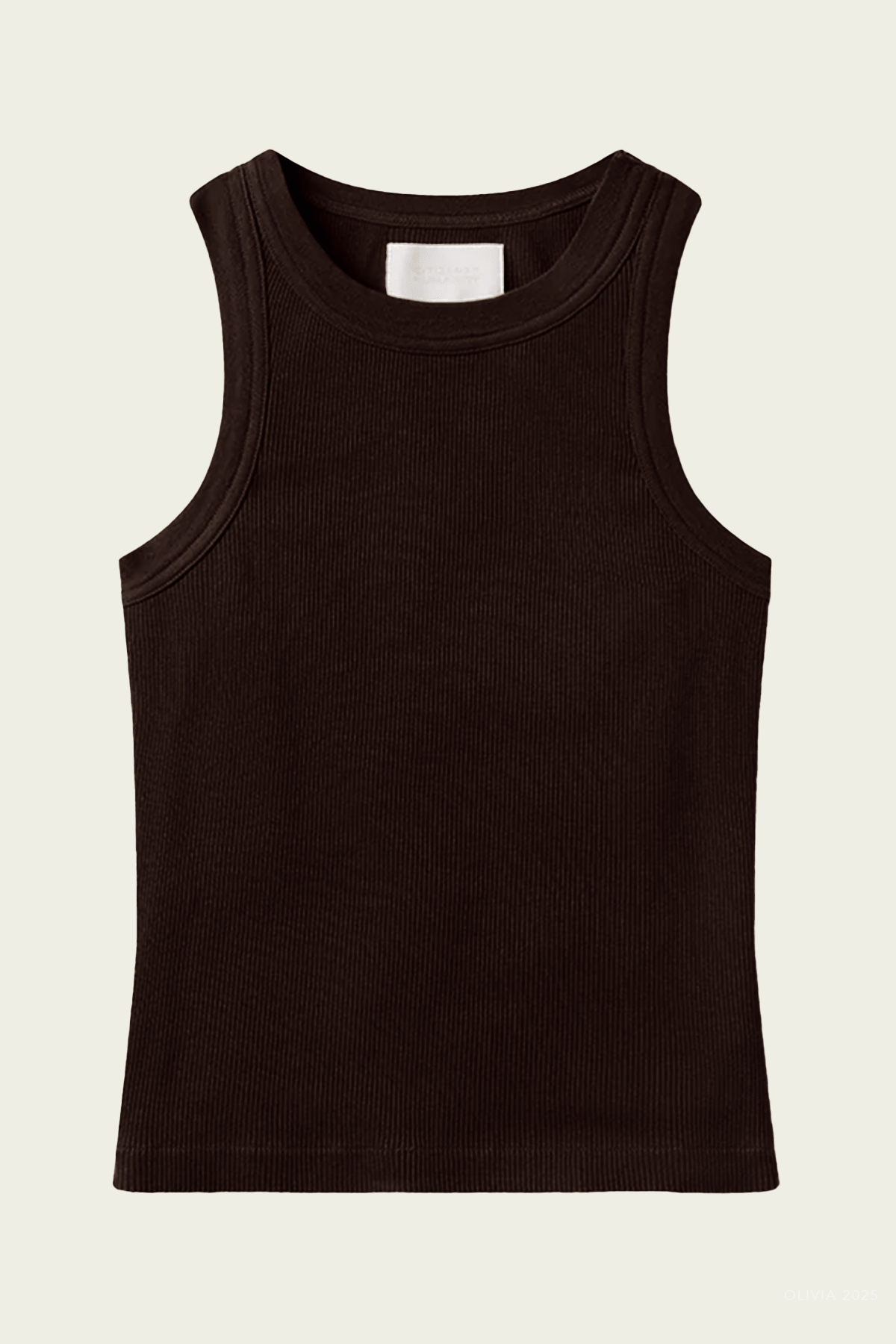Isabel Rib Tank in Chocolate - shop - olivia.com