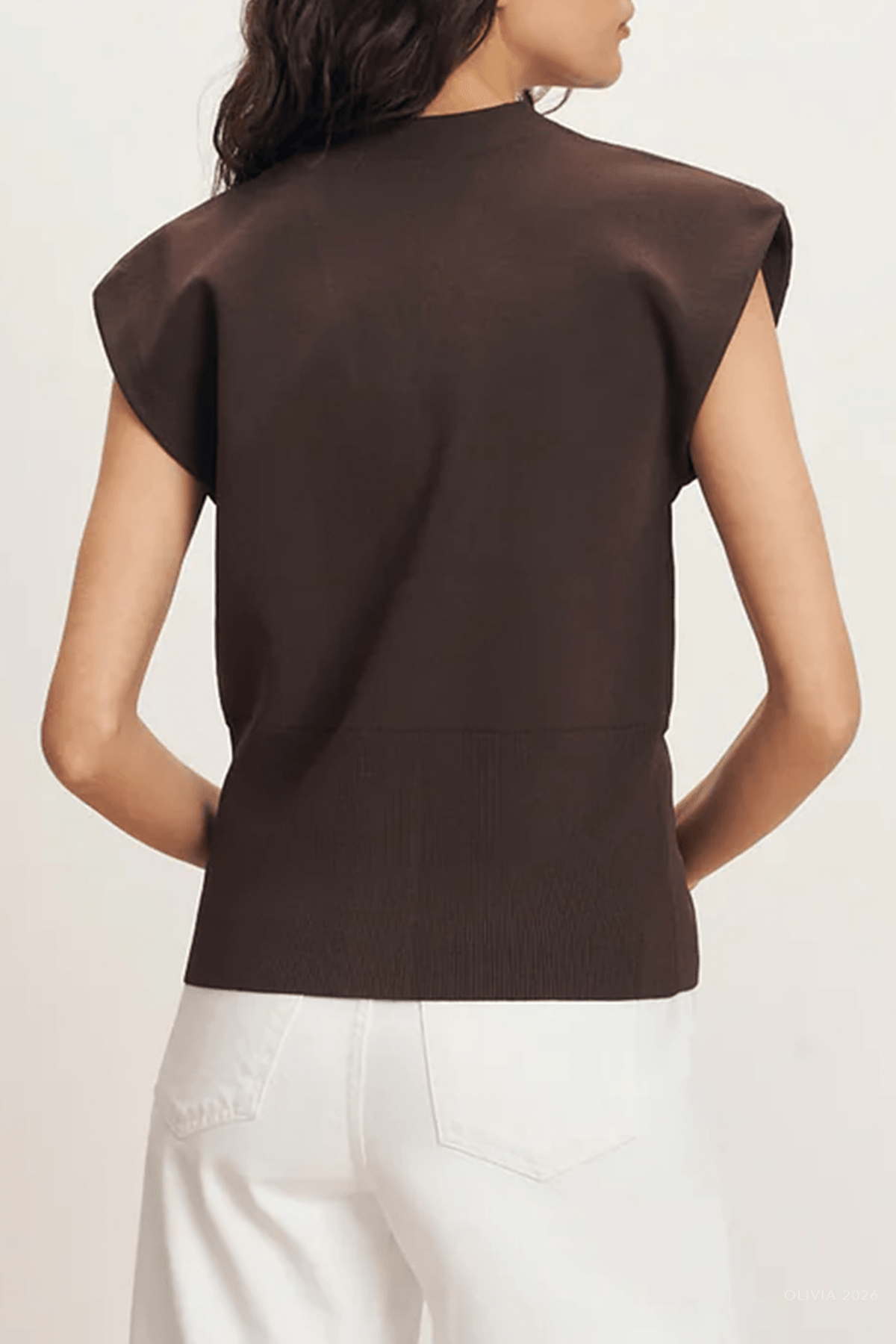 Isador Knit Vest in Dark Mocha - shop - olivia.com