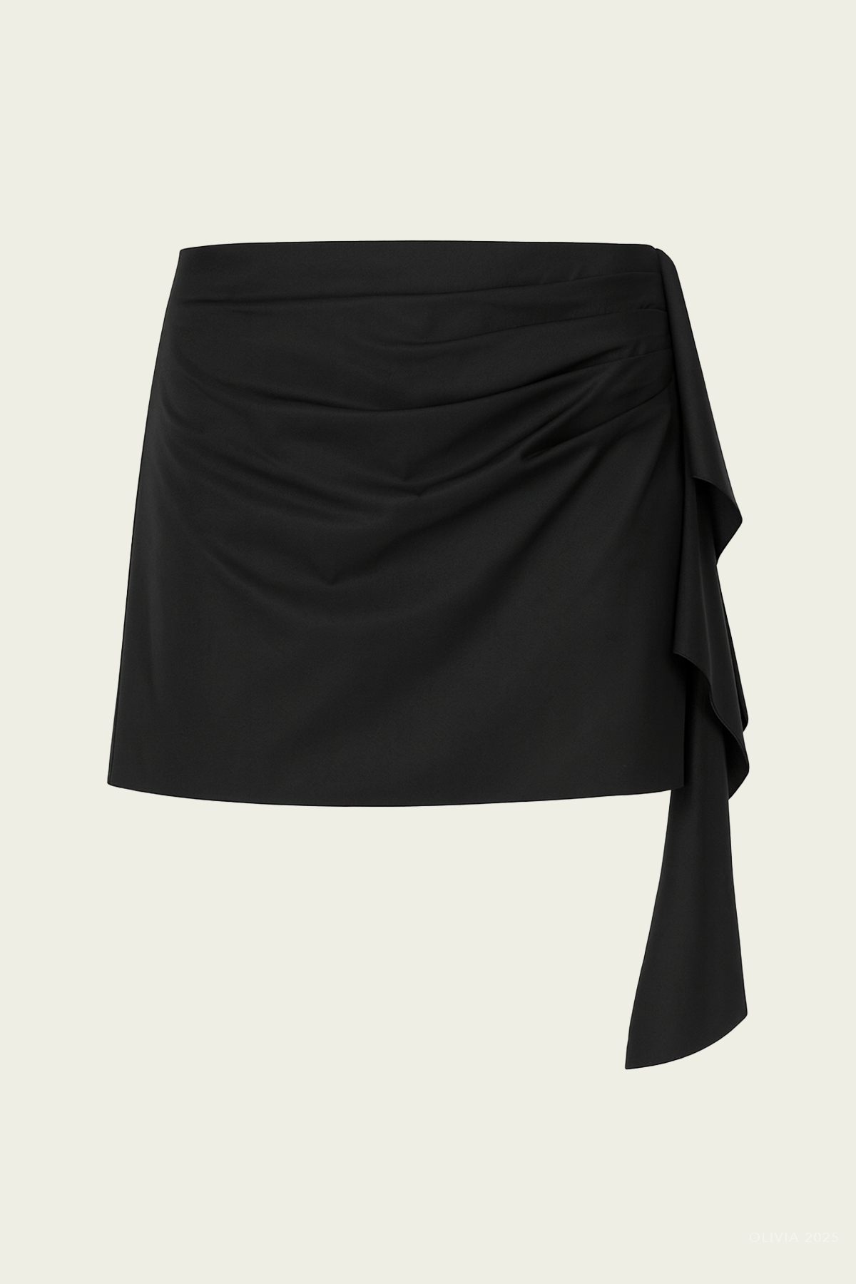 Italian Sporty Nylon Ribbon Mini Skirt in Black - shop - olivia.com