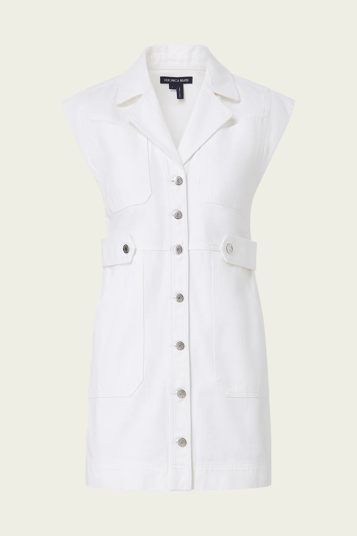 Jax Denim Shirtdress in White - shop-olivia.com