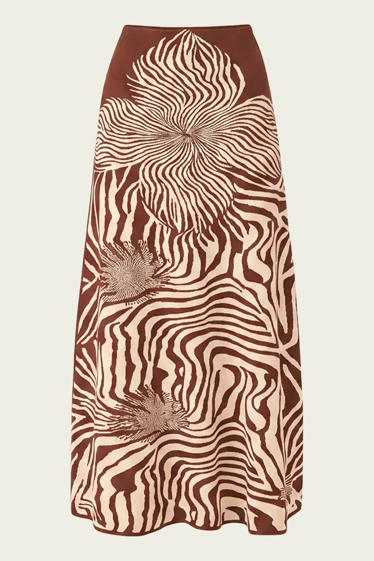 Jazlyn Skirt in Brown Blossom - shop-olivia.com
