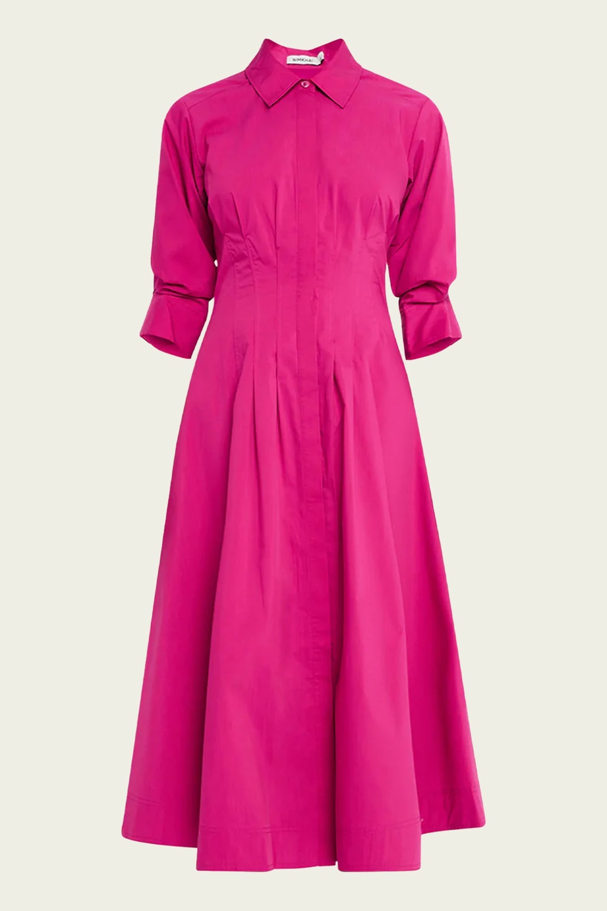 Jazz Pintuck Midi Dress in Magenta - shop - olivia.com