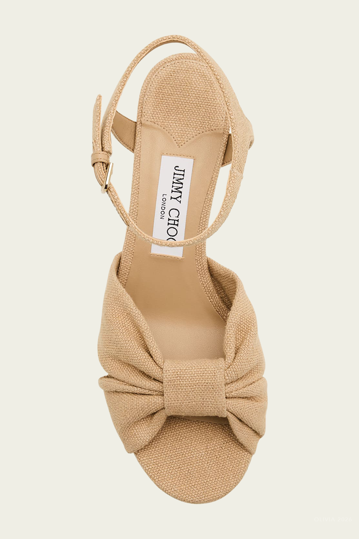 Heloise 80 Linen Platform Sandals in Camel