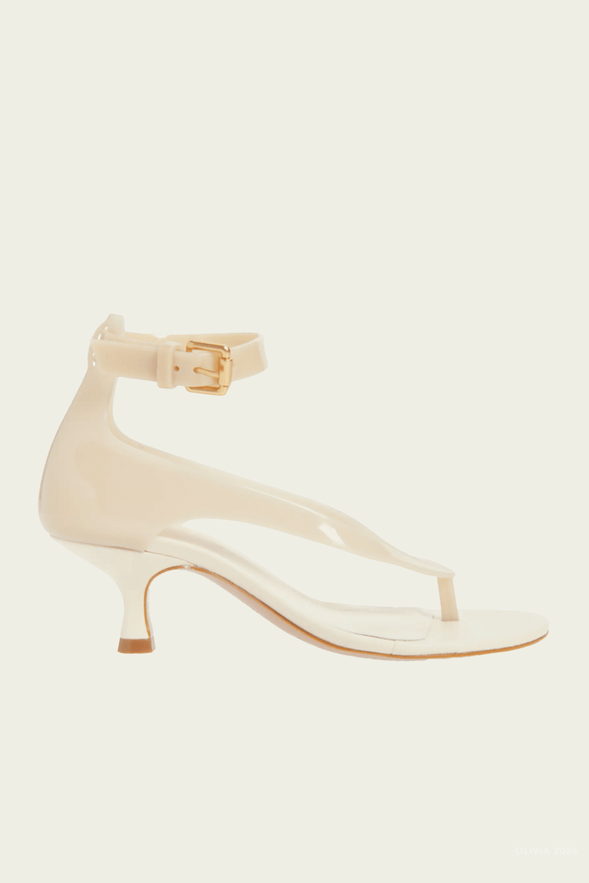 Jelly Kitten Heel Sandal in Ivory - shop - olivia.com