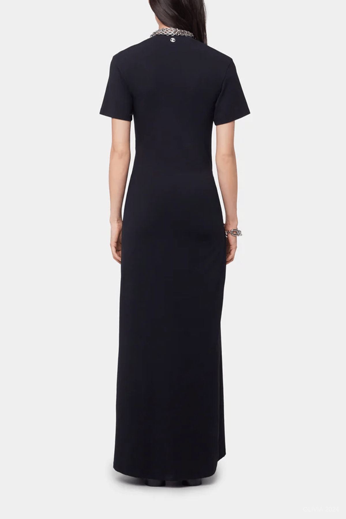 Jersey Piercing Midi Dress in Black - shop - olivia.com