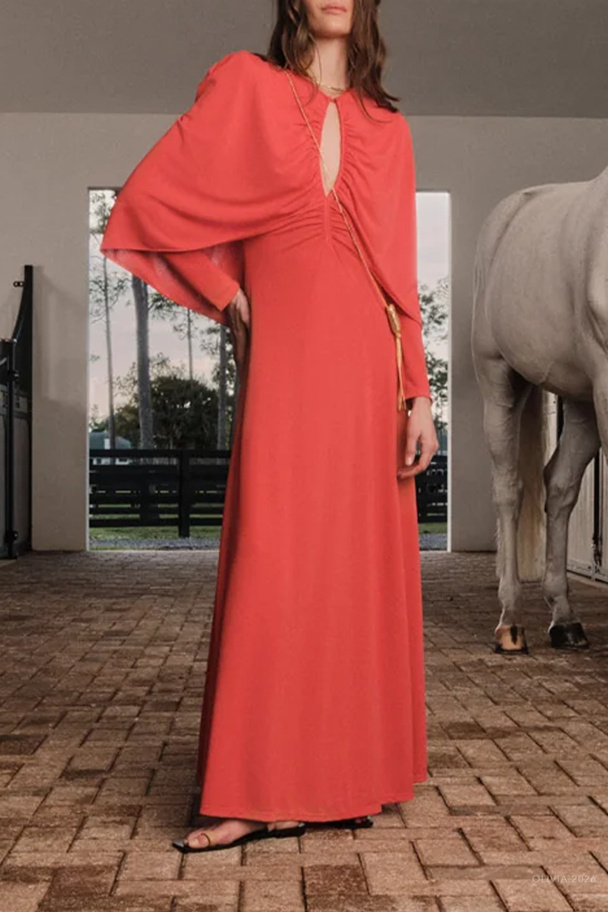 Silent Solstice Dress in Fire Red