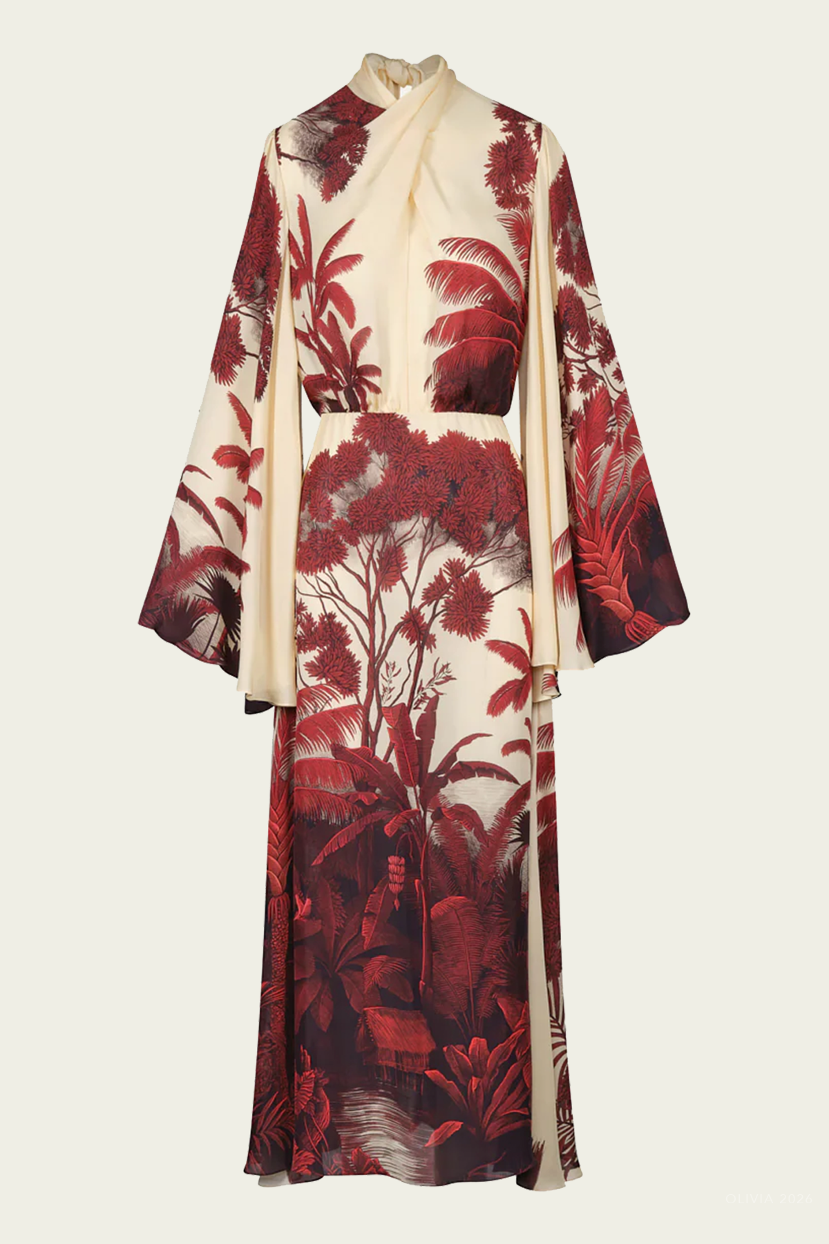 Maiden Voyage Dress in Ecru Red