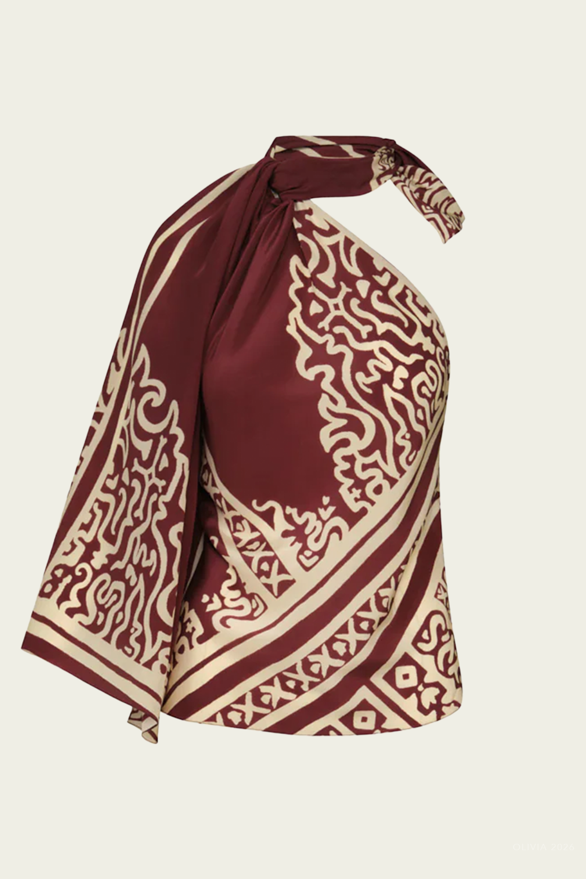 Frontier Poem Top in Wine Ecru