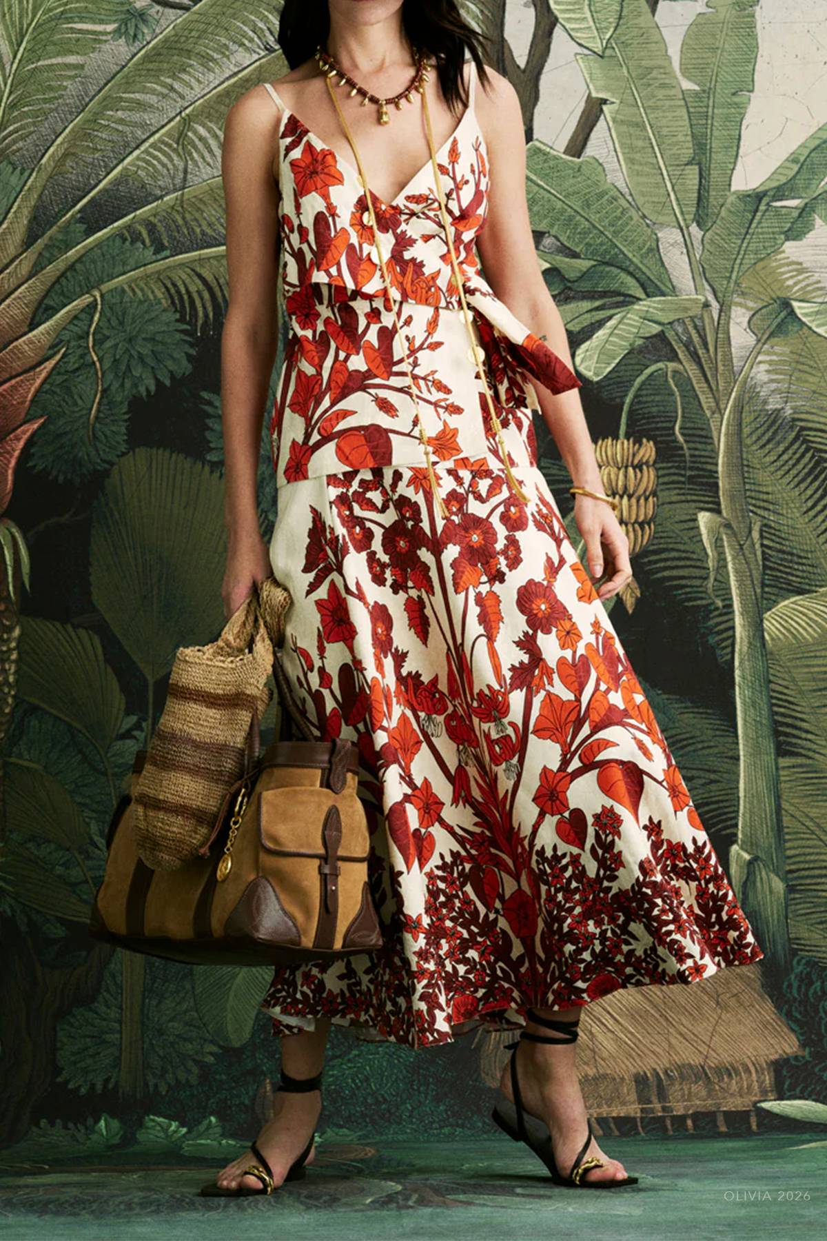 Encanto De Isla Skirt in Ecru Red