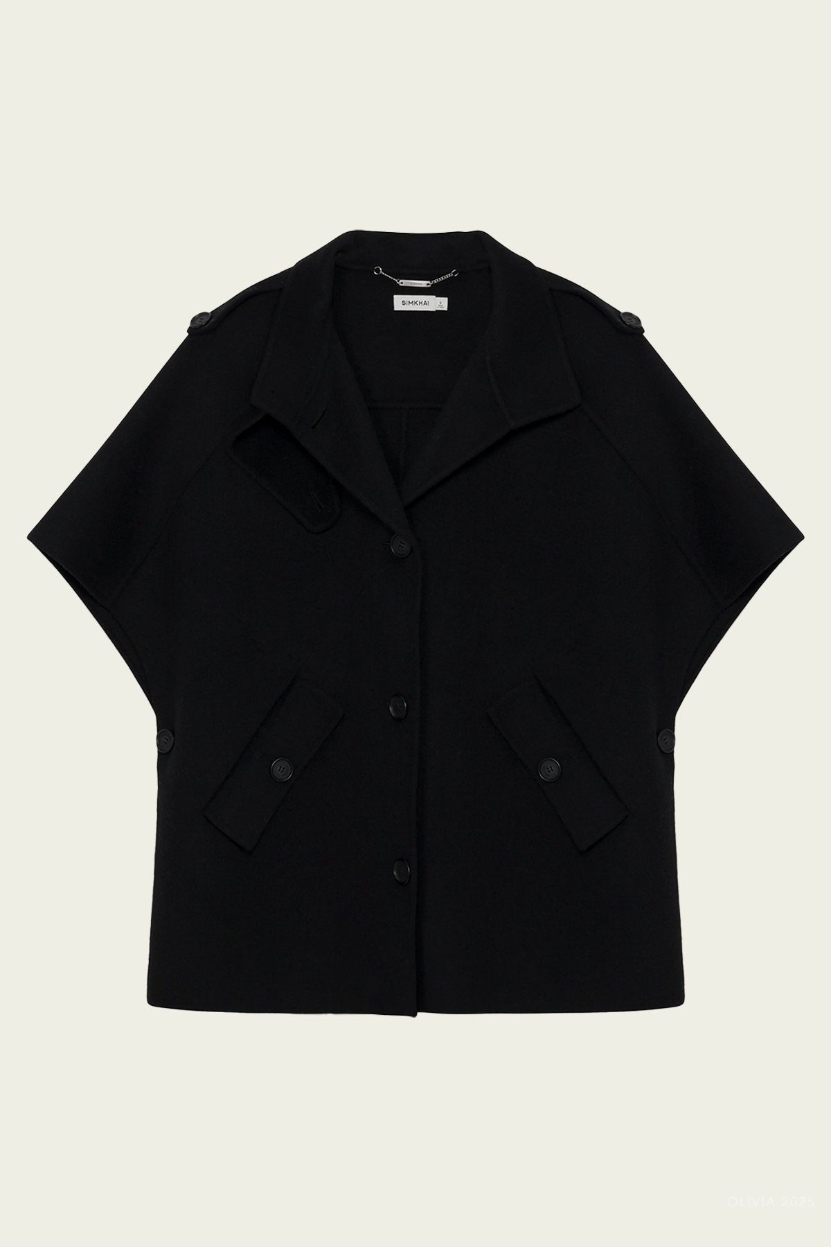 Jones Wool Cape Jacket in Black - shop - olivia.com