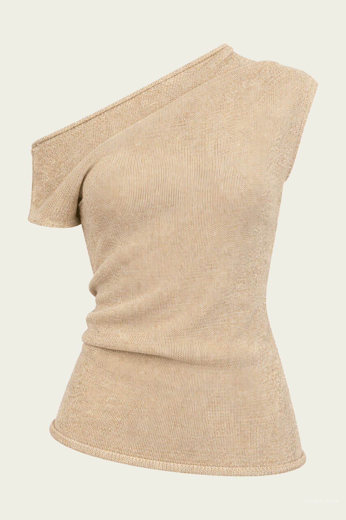 Joni Knit One Shoulder Top in Light Brown - shop - olivia.com