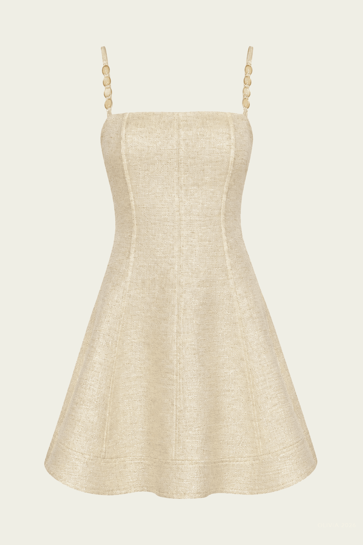 Josefin Mini Dress in Gold Mist - shop-olivia.com