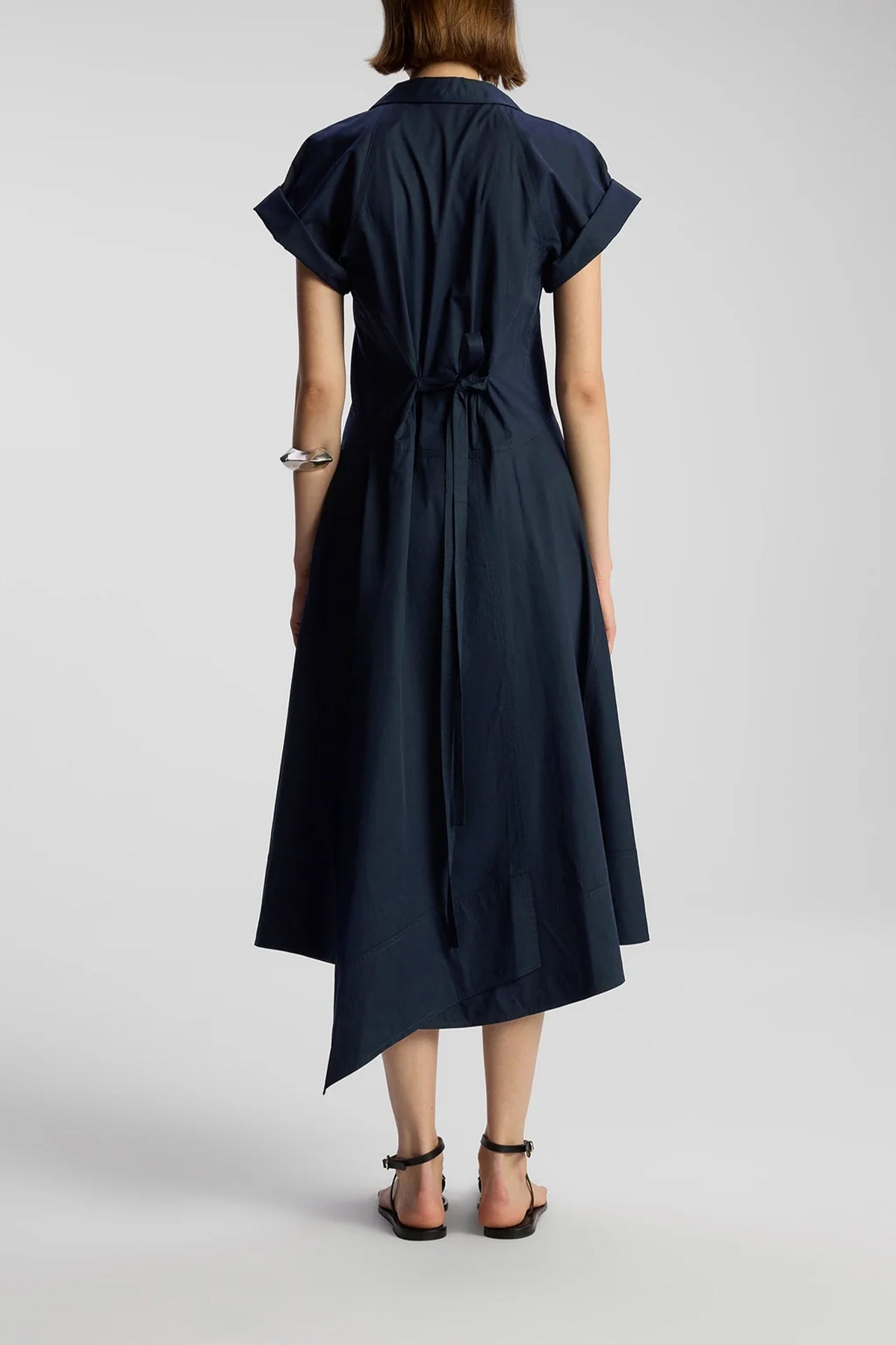 Julianna Cotton Midi Shirtdress in Maritime Navy - shop-olivia.com