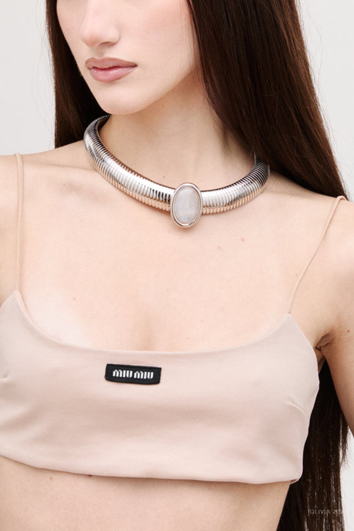 Opyum Necklace in Silver White