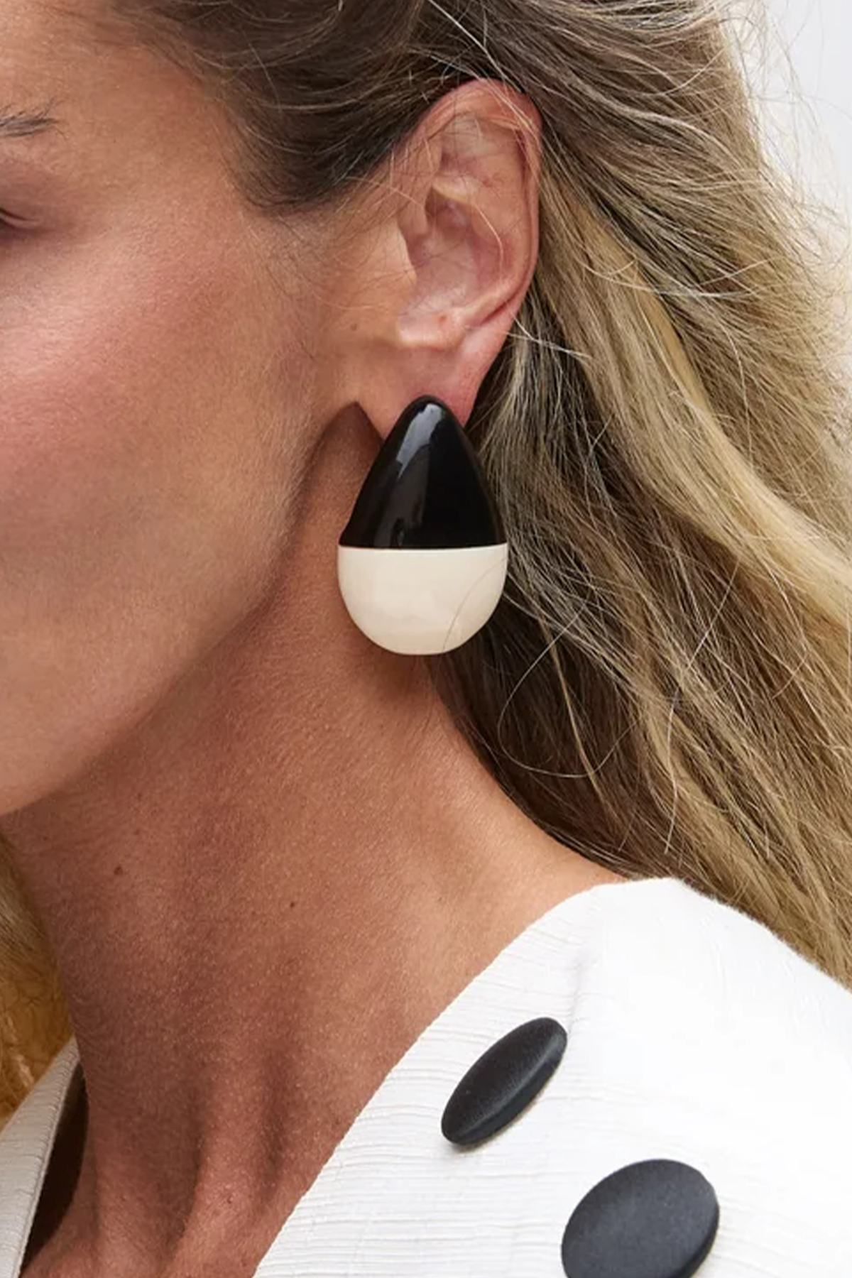 Opus Earrings in Black White