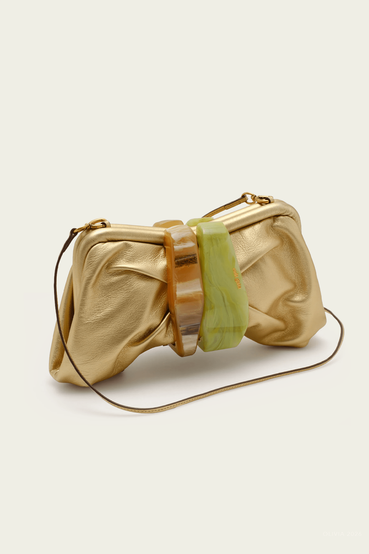 Julita Convertible Clutch in Brass - shop - olivia.com