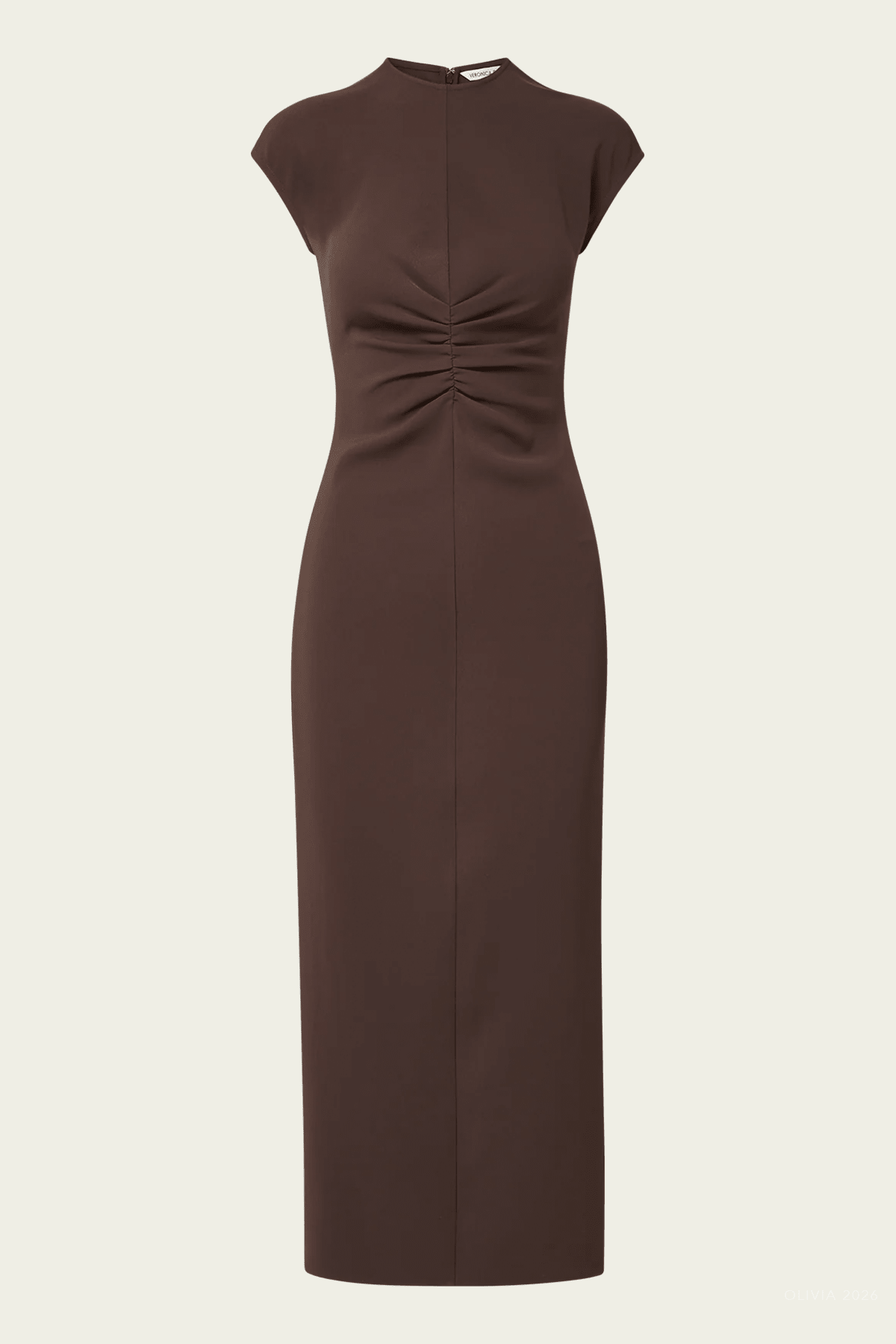 June Midi Dress in Espresso - shop-olivia.com