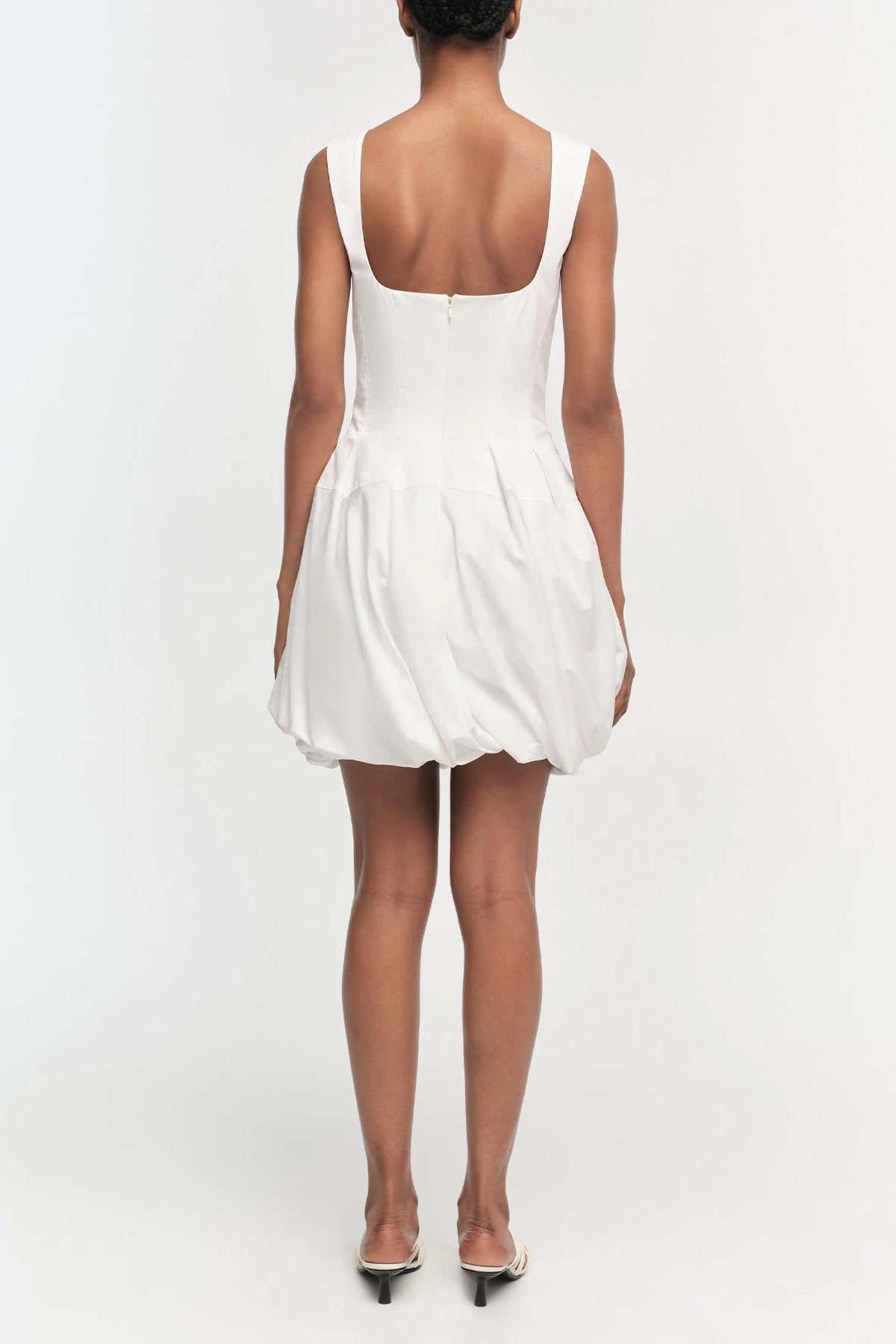 Juni Bubble Mini Dress in White - shop-olivia.com