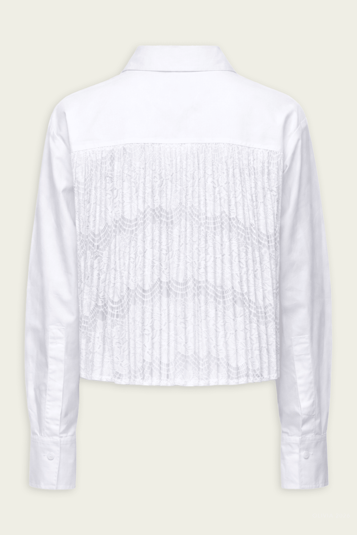 Kacey Cotton Lace Shirt in Ivory - shop - olivia.com