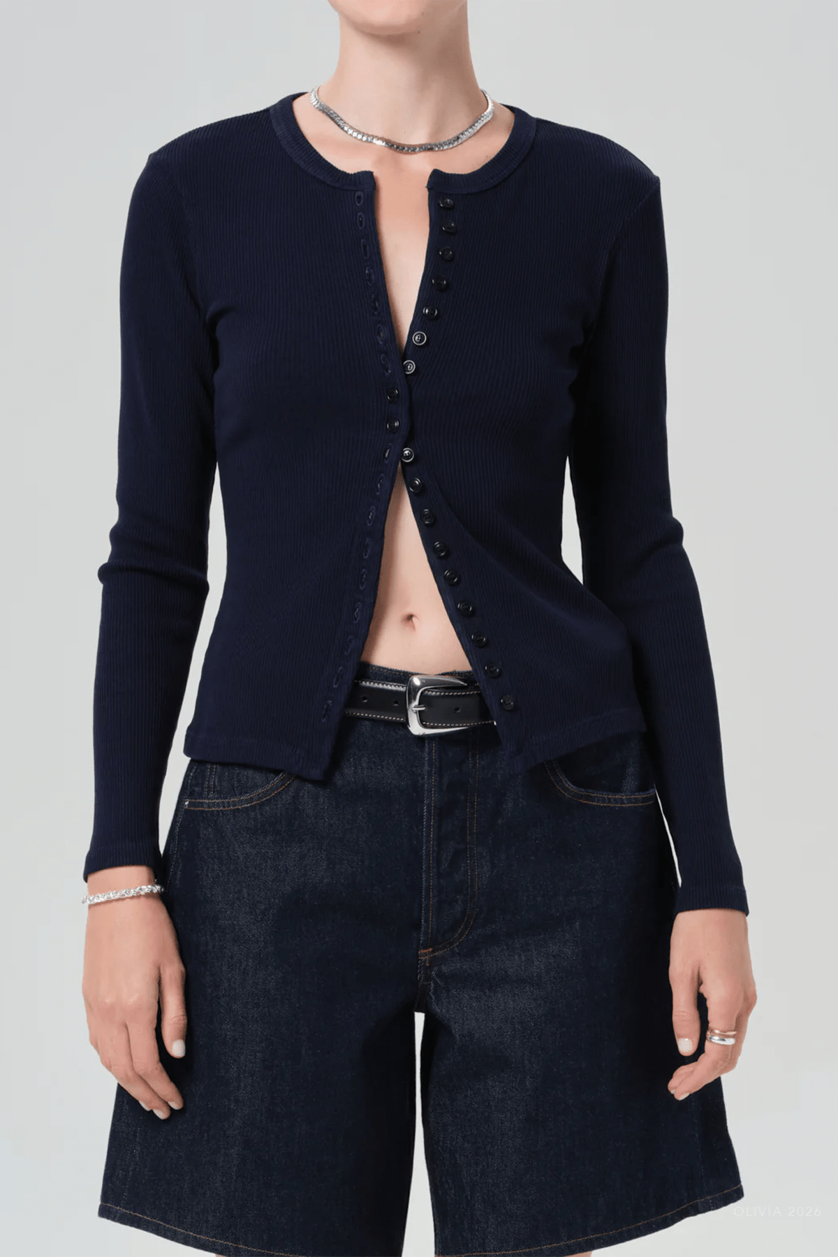 Kari Long Cardigan in Navy - shop - olivia.com