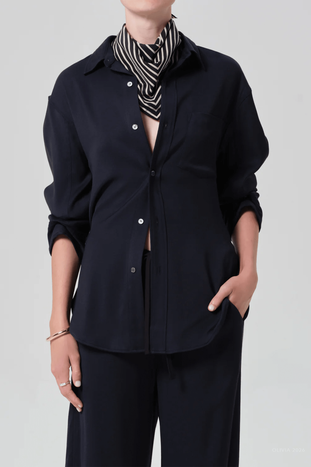 Kayla Shirt in Navy - shop - olivia.com