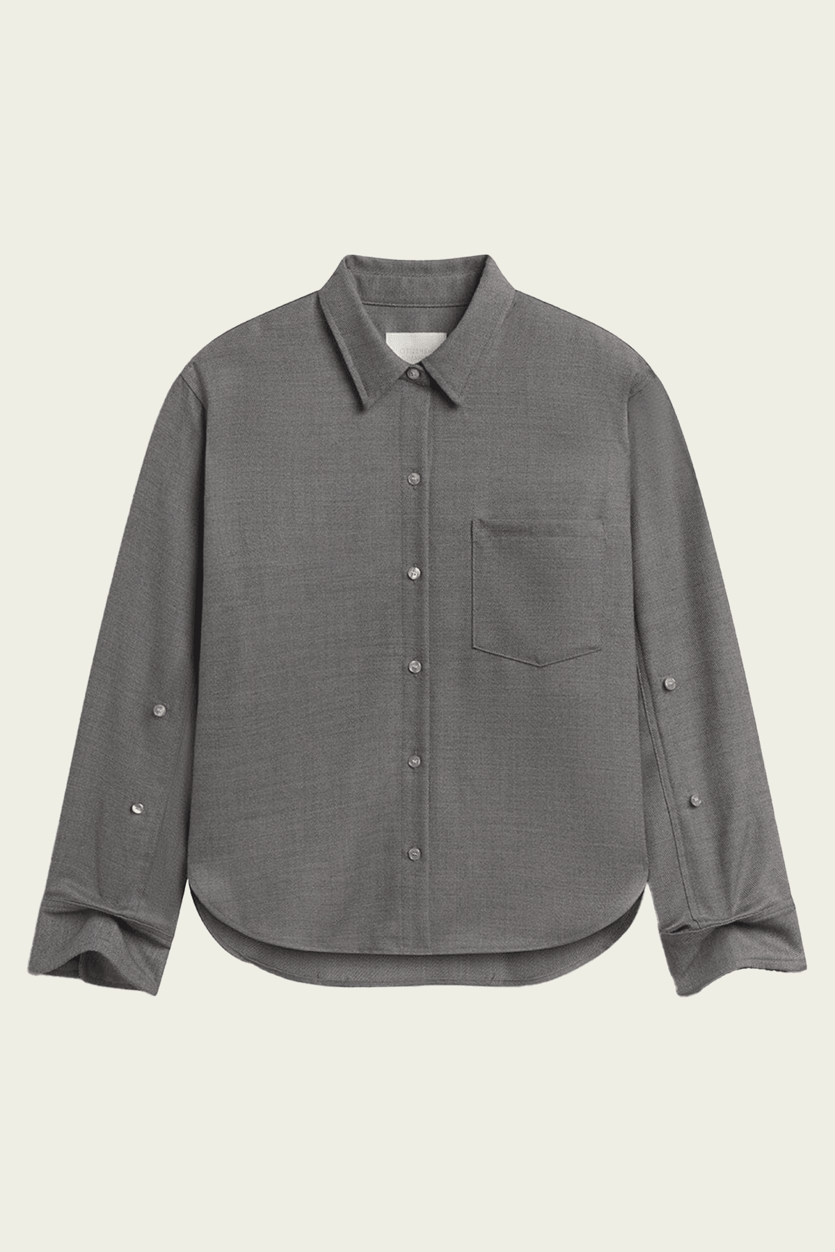 Kayla Shrunken Felted Wool Shirt in Gris - shop-olivia.com