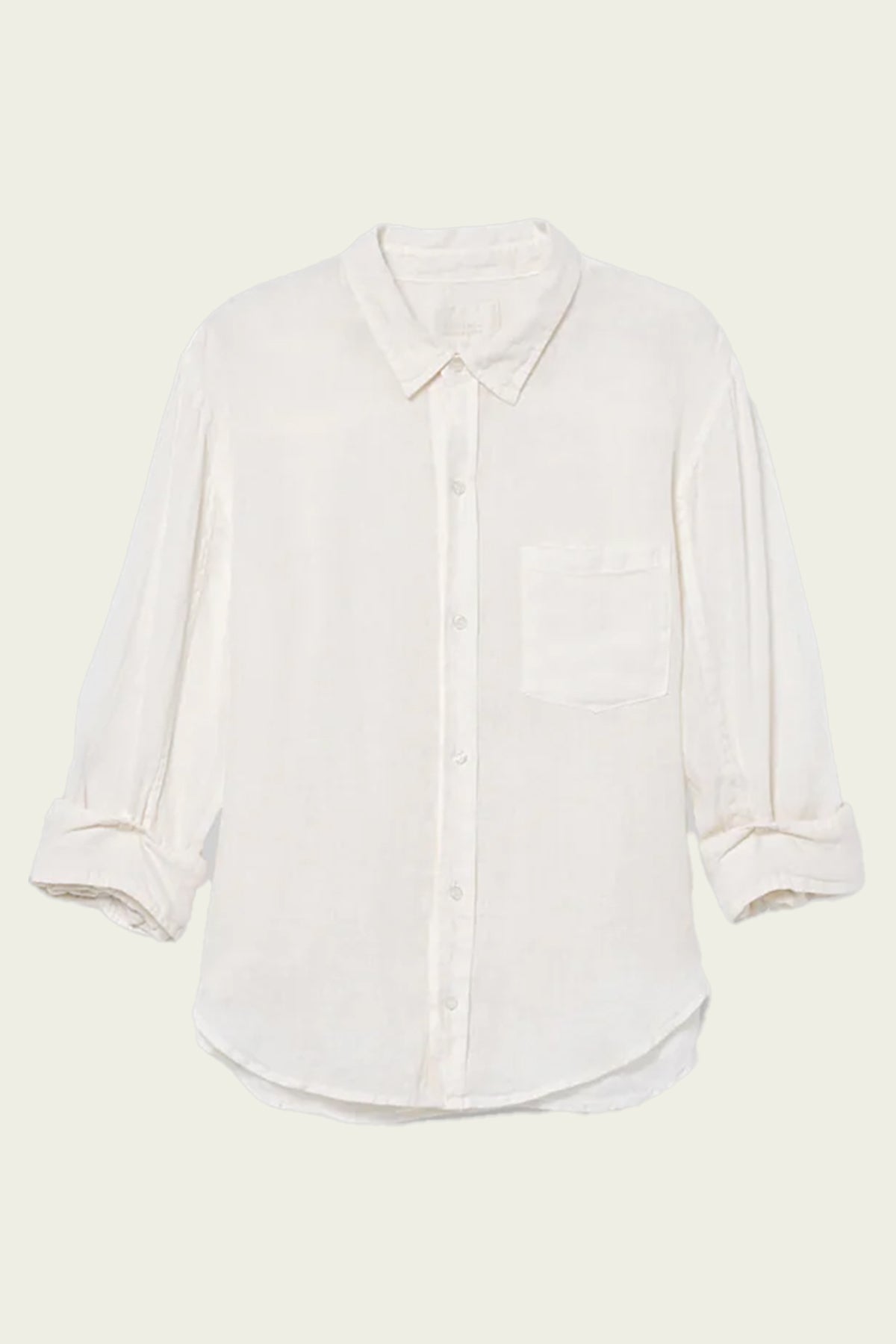 Kayla Shrunken Linen Shirt in Vanilla - shop - olivia.com