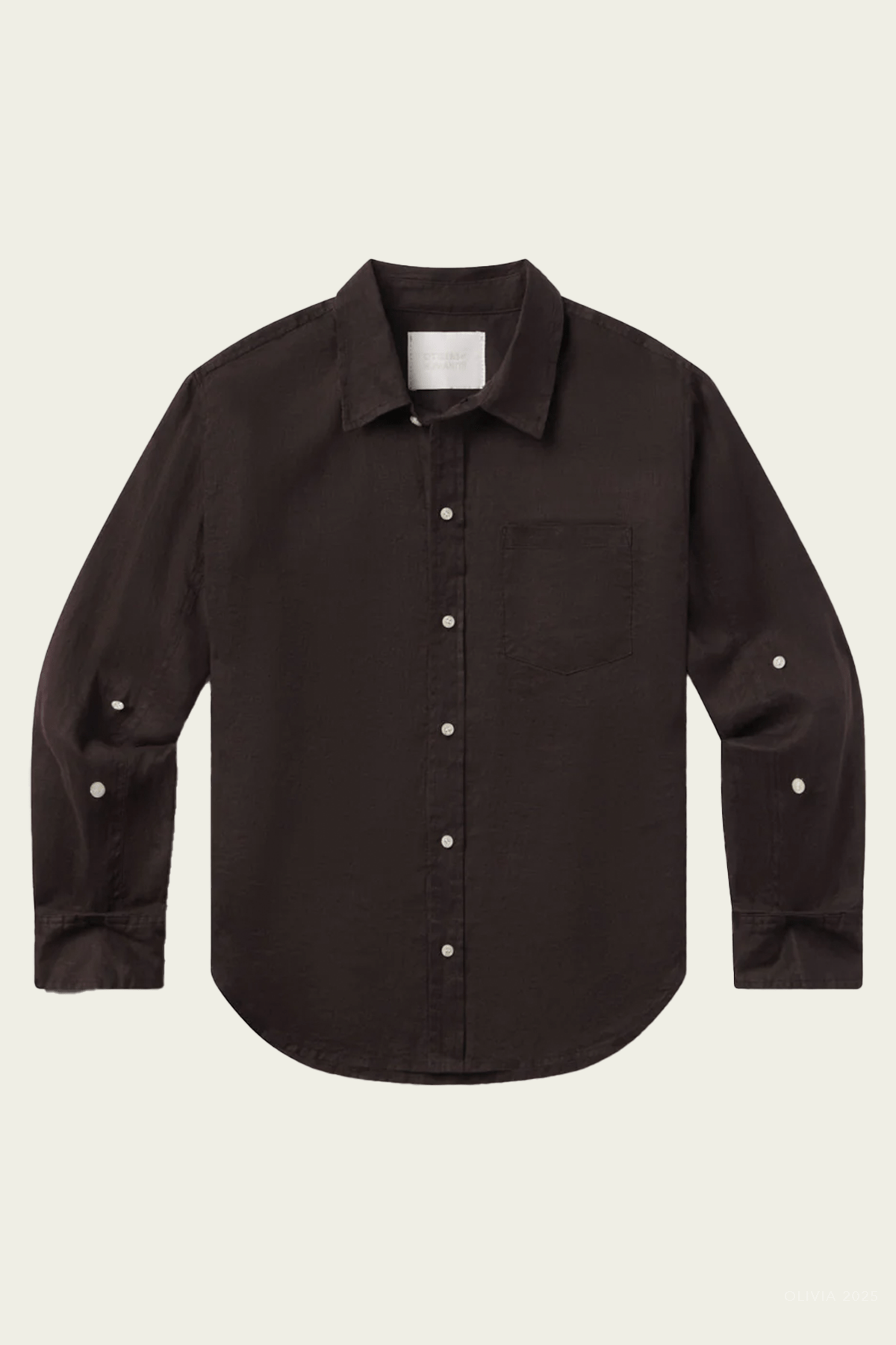 Kayla Shrunken Shirt in Chocolate - shop - olivia.com