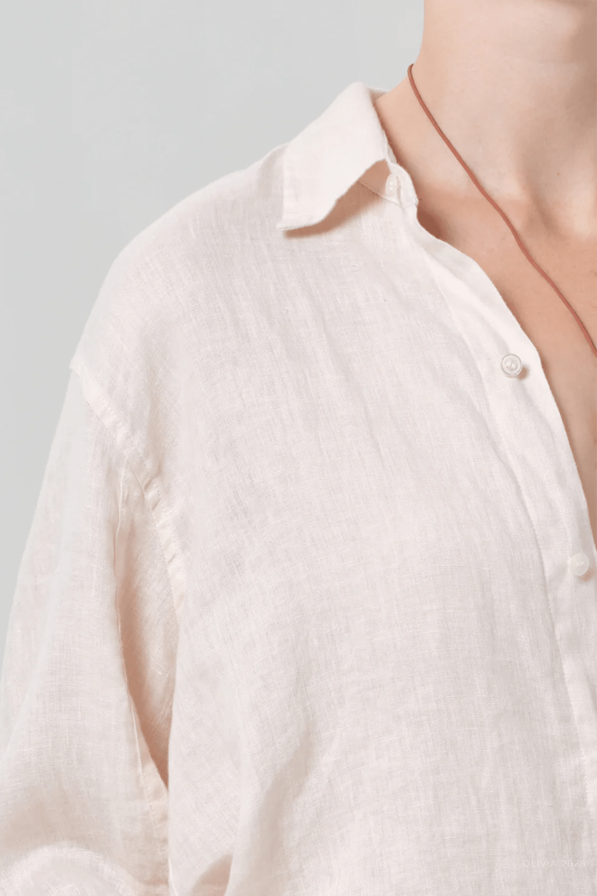 Kayla Shrunken Shirt in Pale Stone - shop - olivia.com