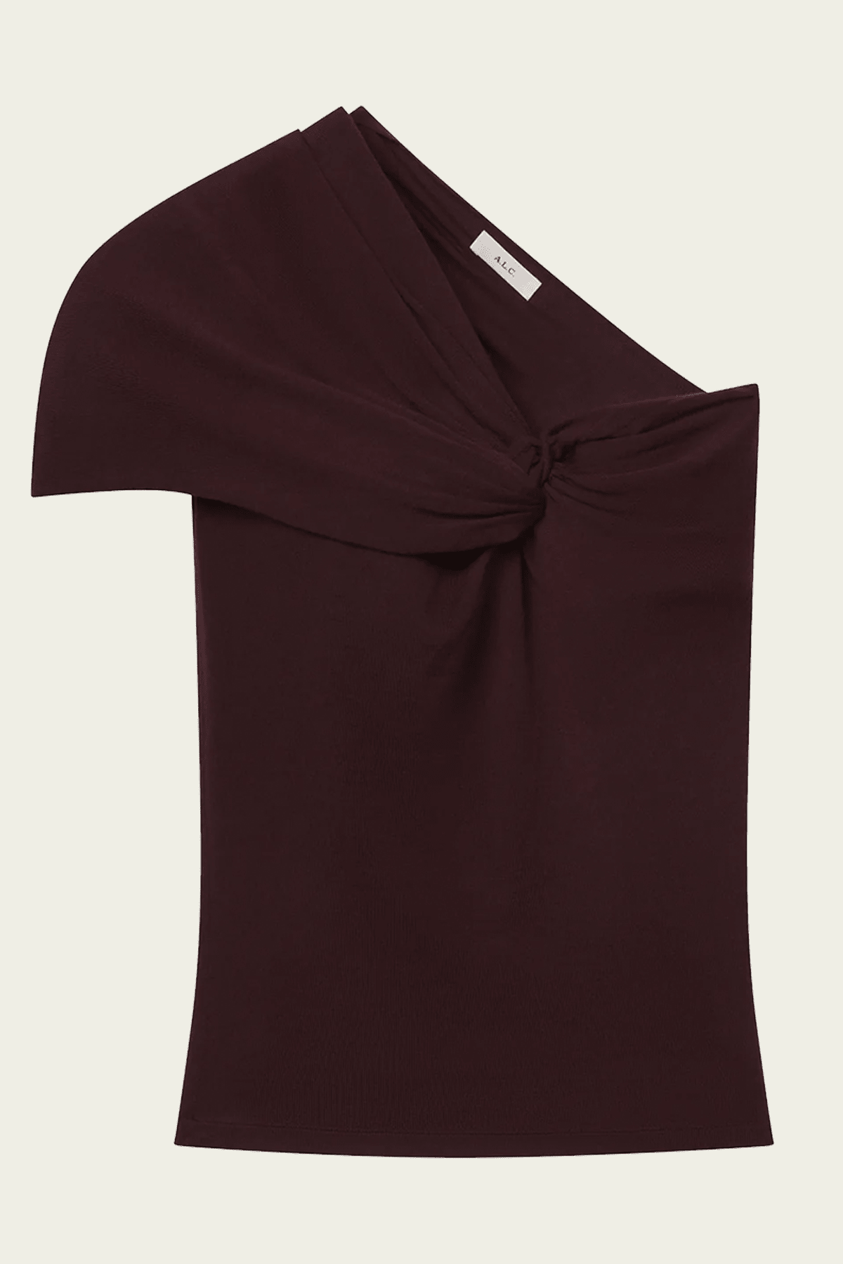 Kaylee Fine Merino One Shoulder Top in Ganache - shop-olivia.com