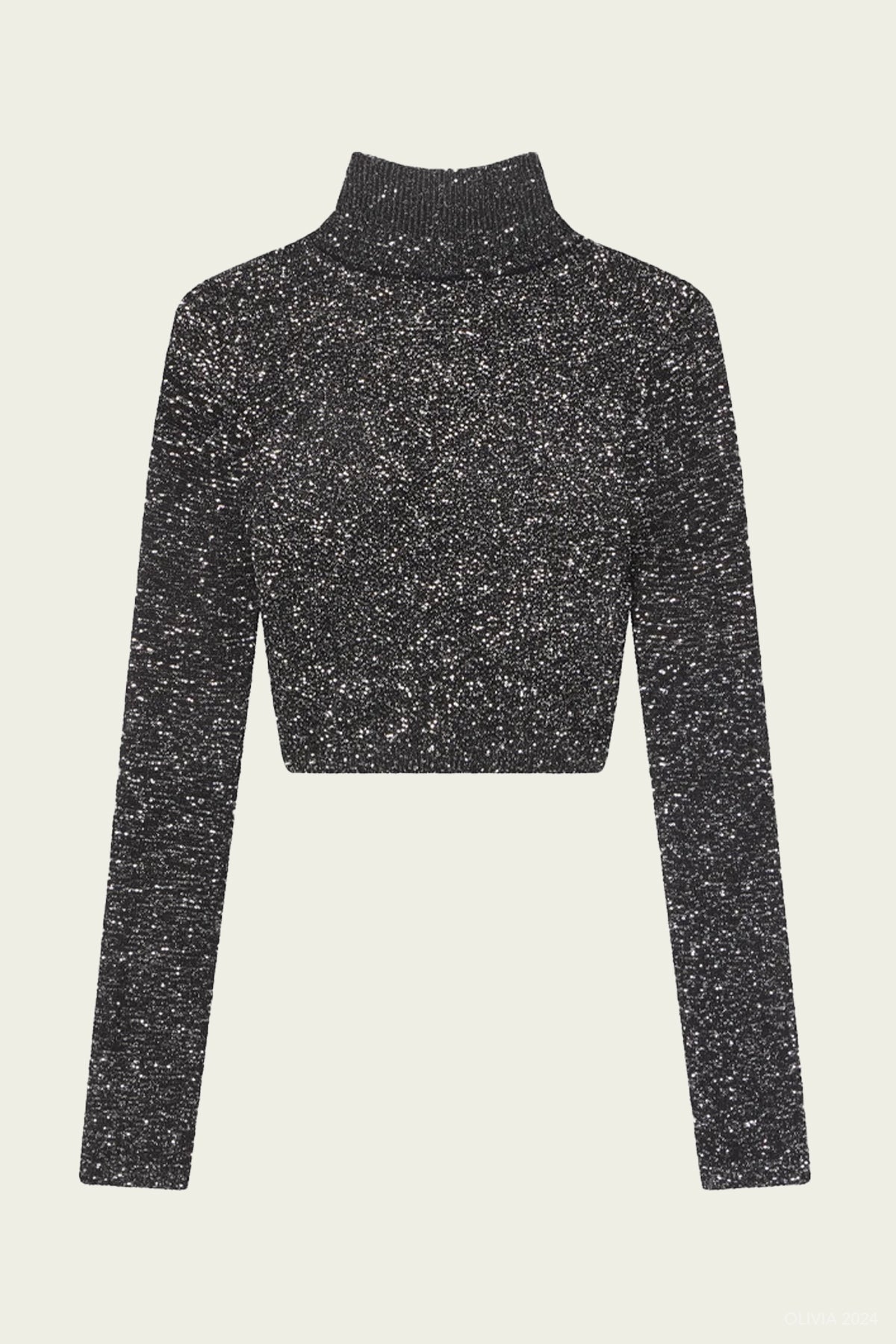 Kendall Sequin Embellished Top in Black/Silver - shop - olivia.com