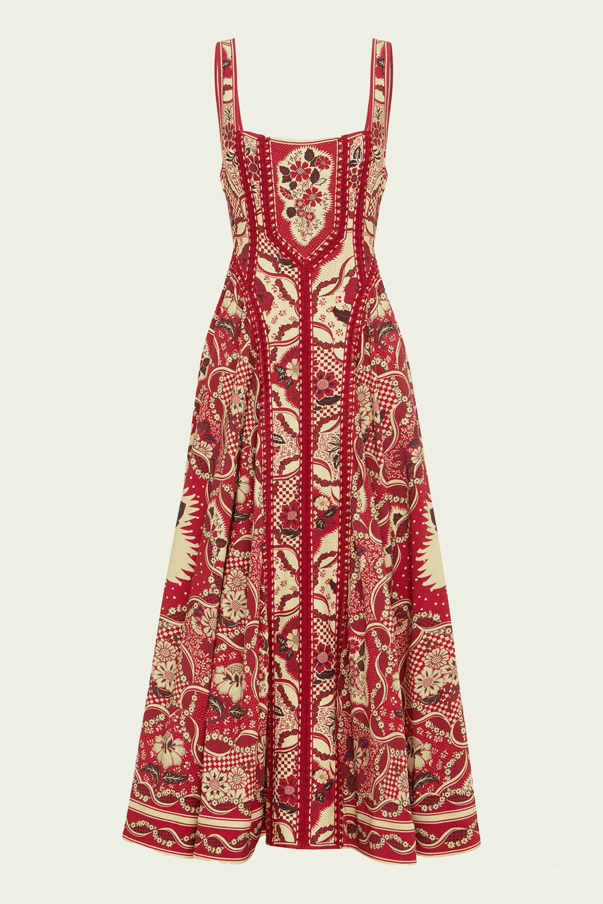 Kenny Midi Dress in Red - shop-olivia.com