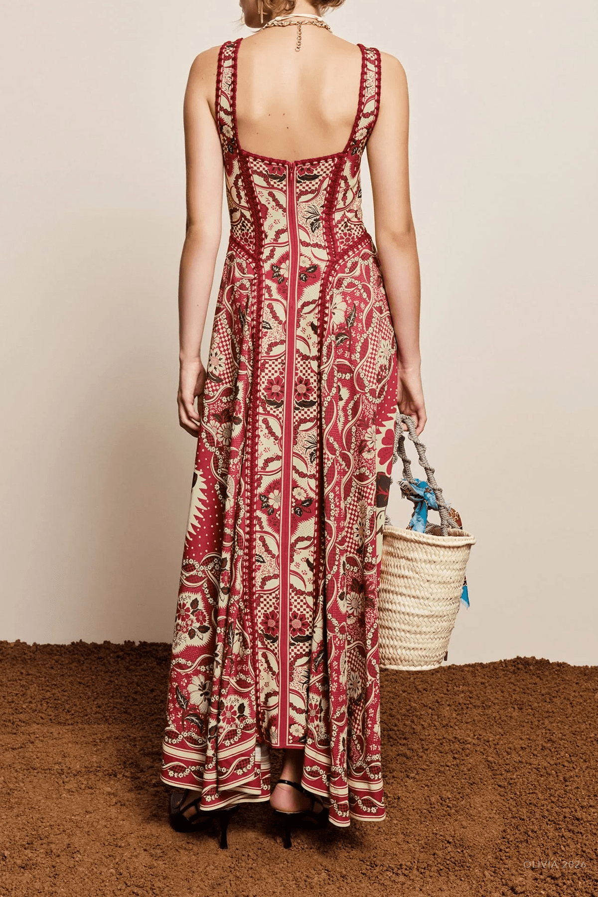 Kenny Midi Dress in Red - shop-olivia.com