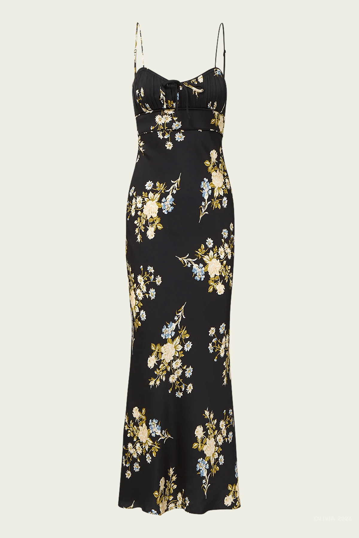 Kieren Floral Slip Dress in Black Multi - shop-olivia.com