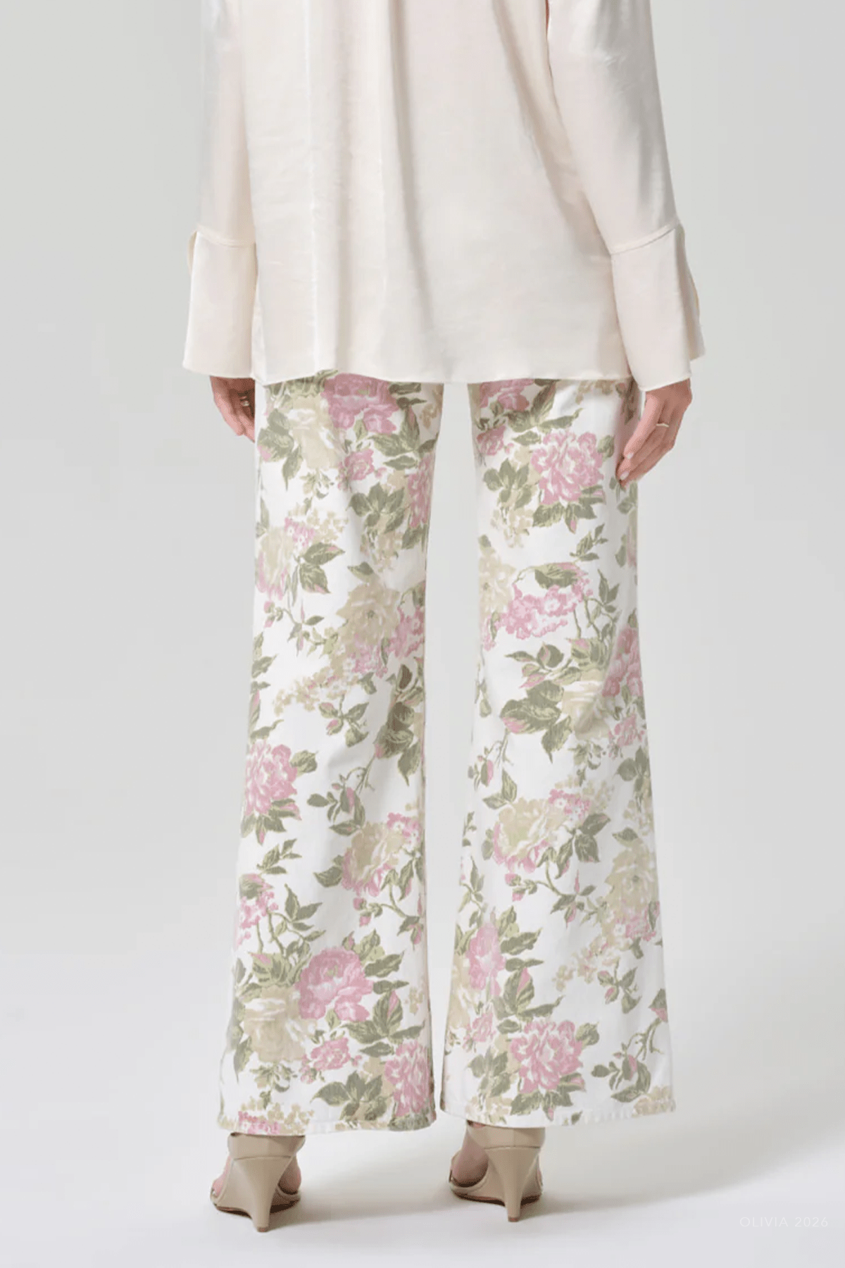 Kimberly 70's Flare in English Rose - shop - olivia.com