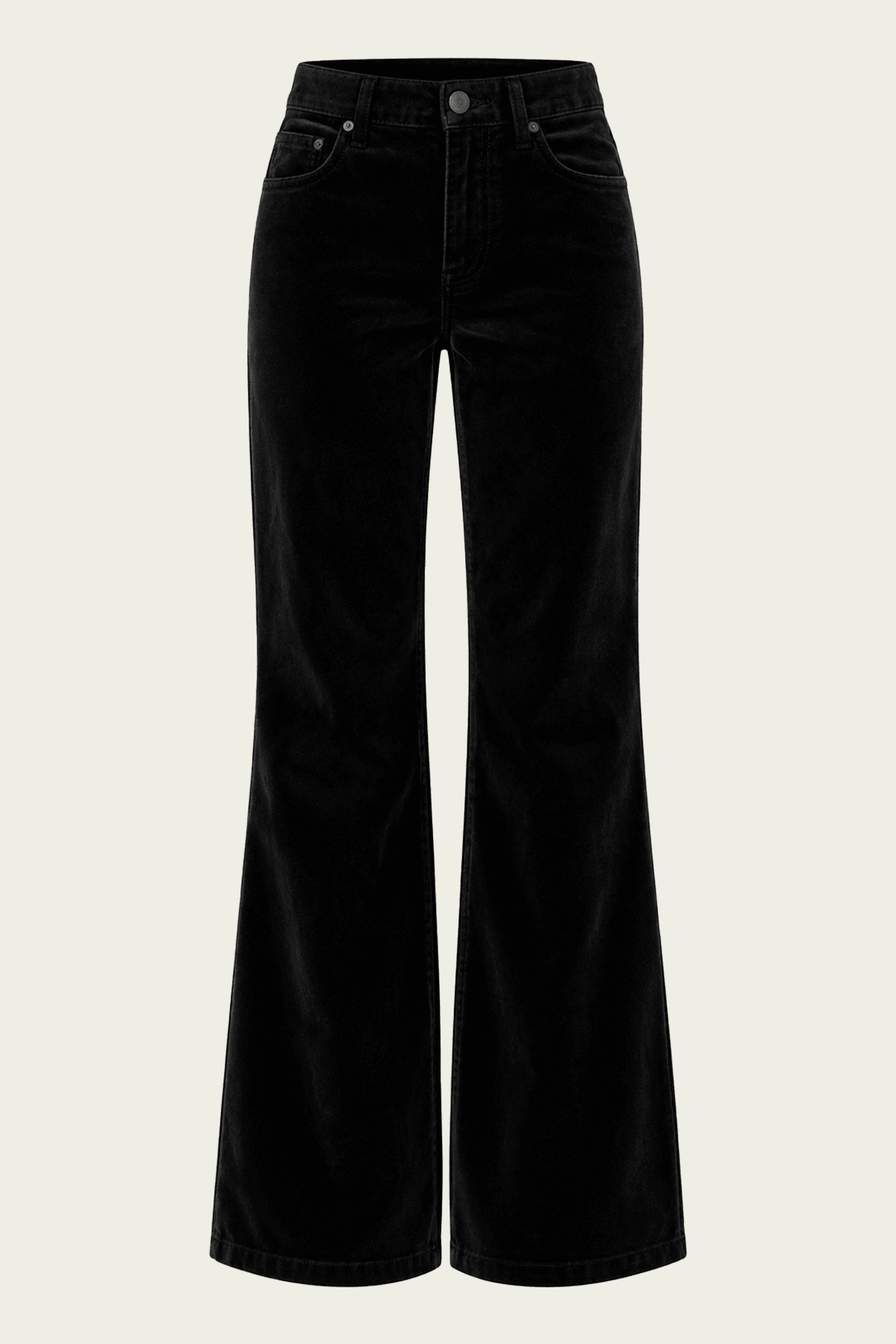 Kimberly 70's Flare Velvet in Onyx - shop-olivia.com