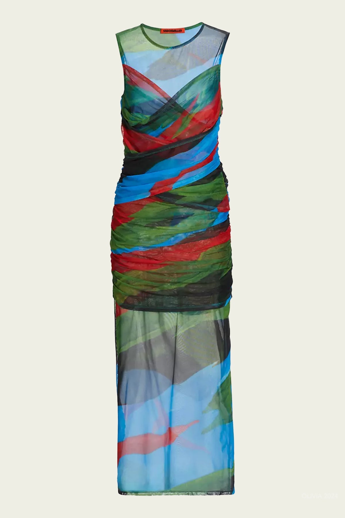 Kinny Mesh Dress in Painted Leaf - shop - olivia.com